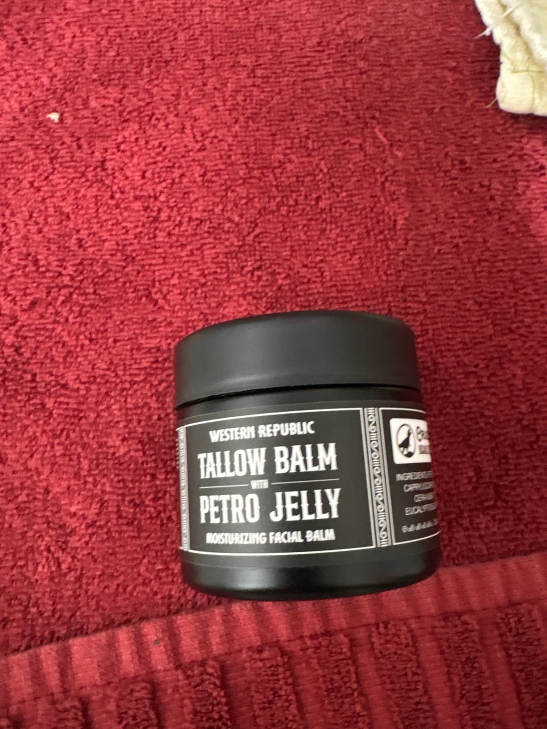 Customer photo review of Tallow & Petro Jelly Moisturizing Facial Balm