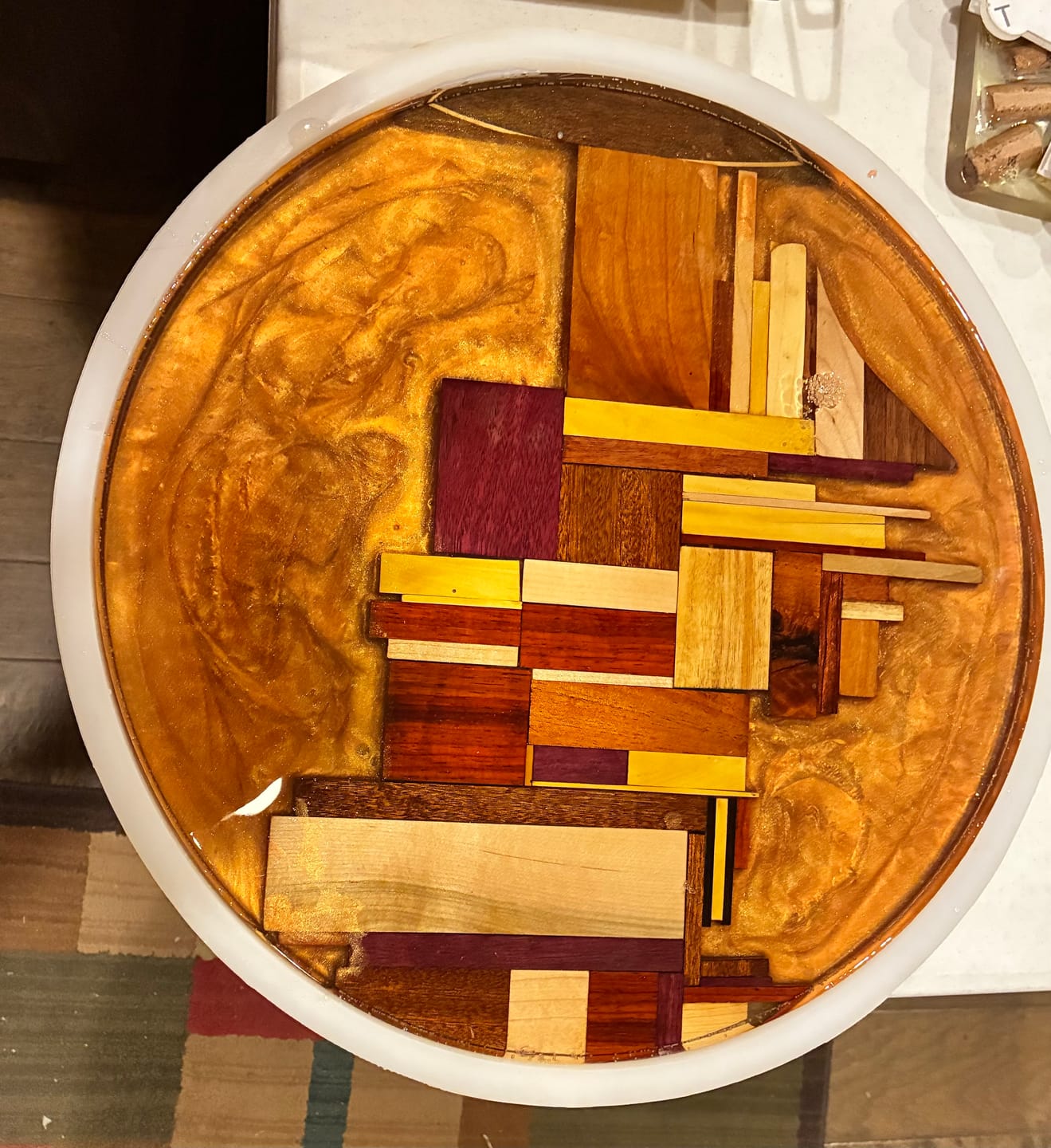 Customer photo review of 18" Round x 2" Deep Silicone Mold For Epoxy Resin