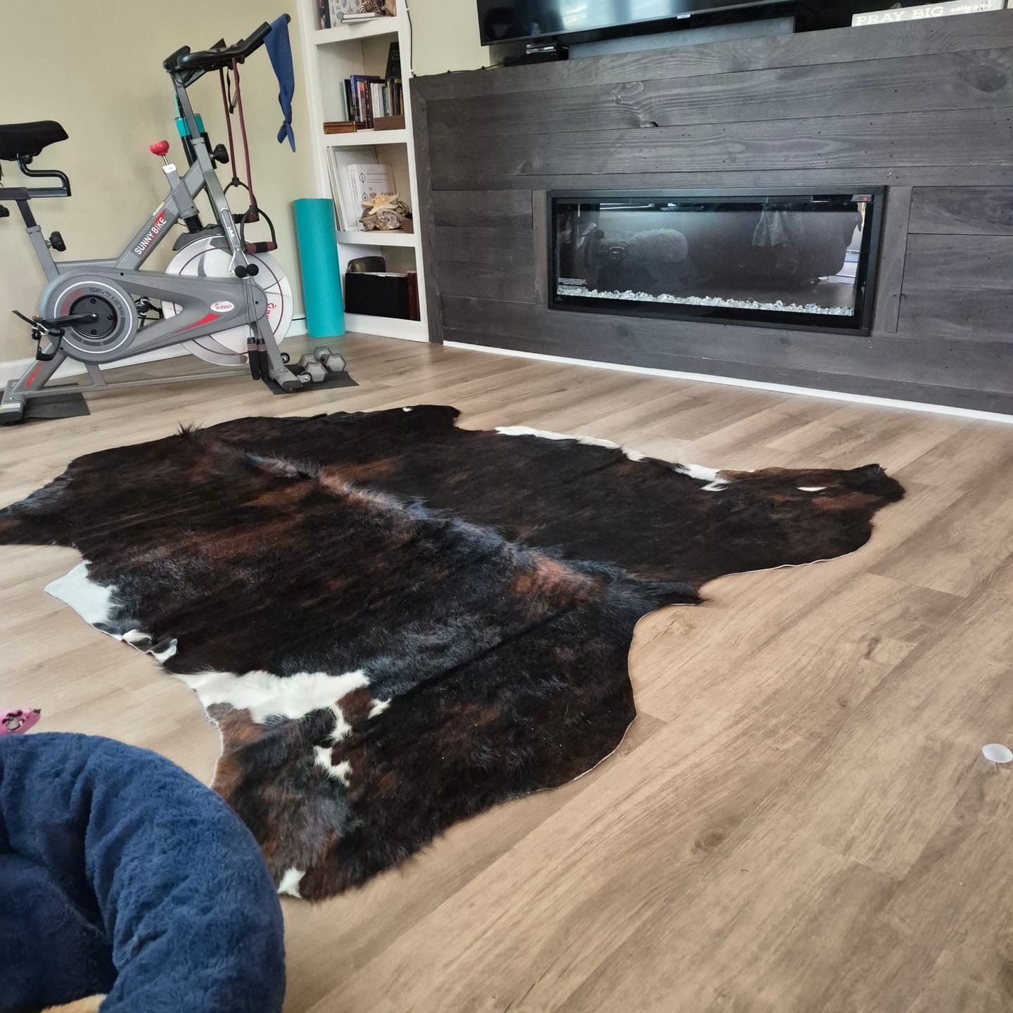 Customer photo review of SUPER SALE Tricolor Natural Cowhide Rug - Large 6'9"H x 5'11"W