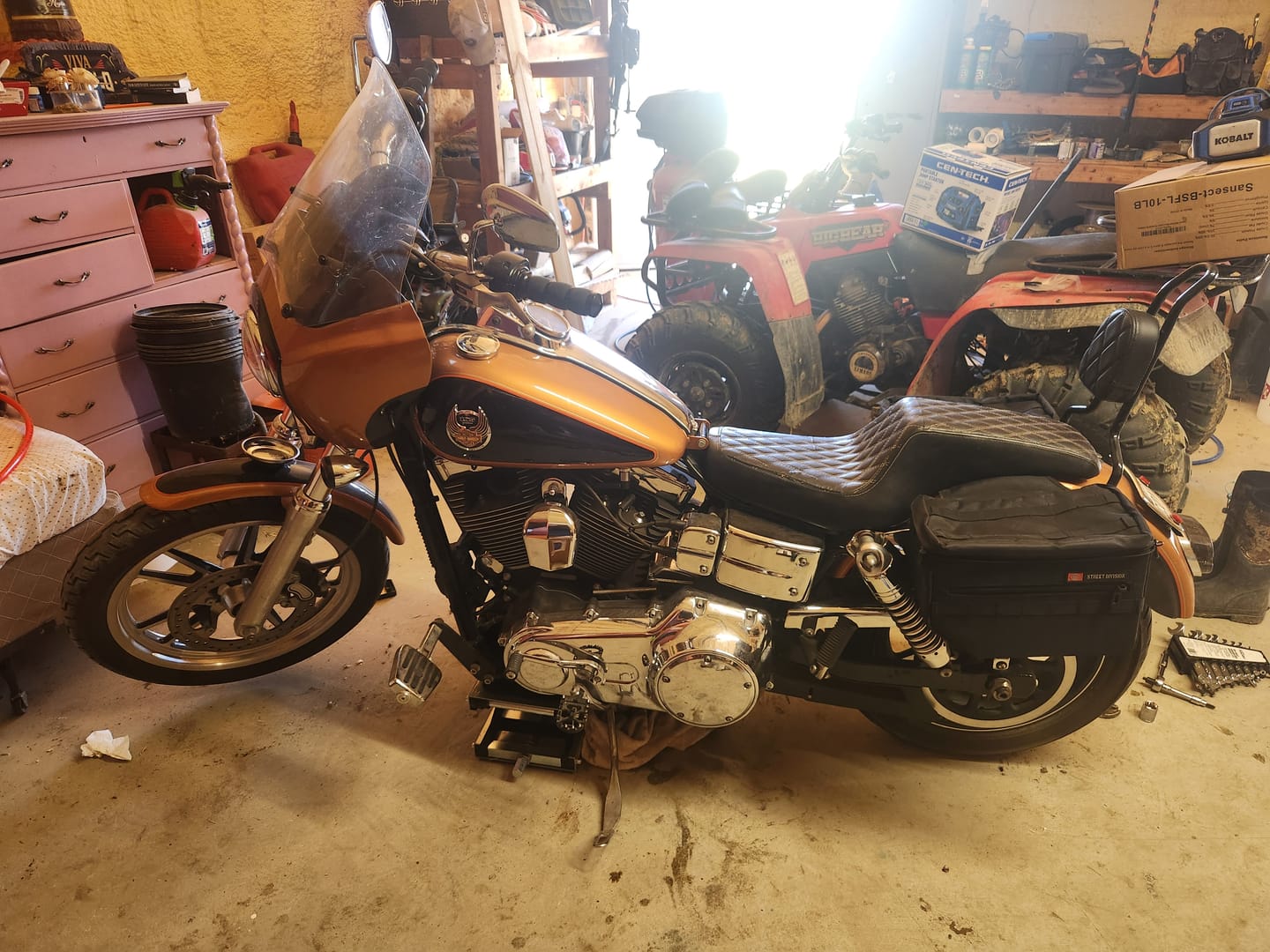 Customer photo review of 18L - Patriot Medium Motorcycle Throw Over Saddlebags for Harley Dyna Low Rider FXDL/I