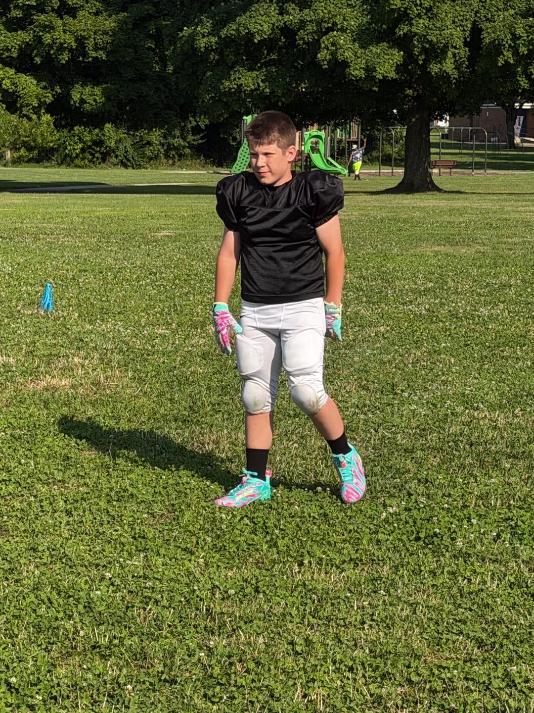 Customer photo review of Kool-Aid 'Sharkleberry Fin' Football Cleats - Quantum Speed by Phenom Elite