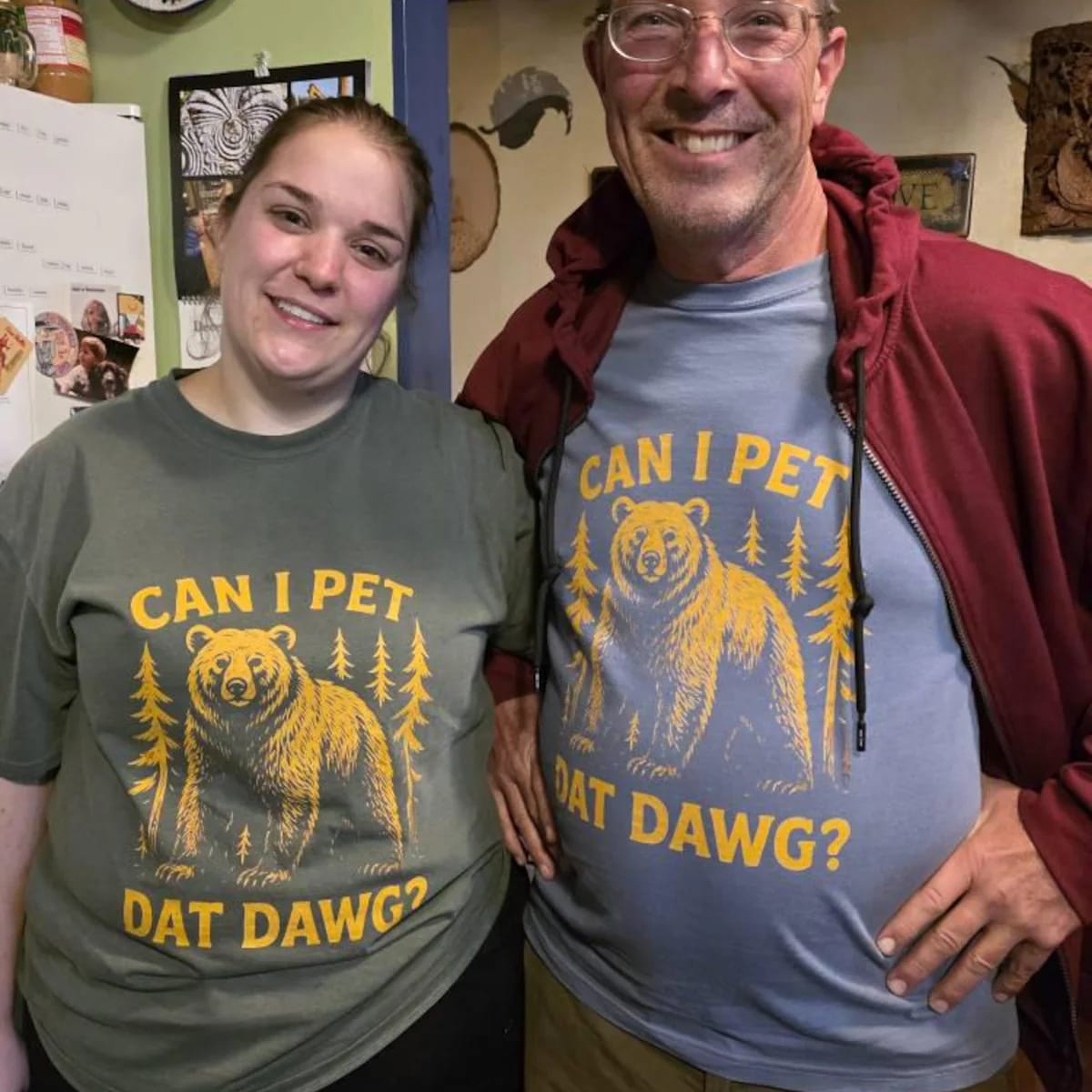 Customer photo review of Can I Pet Dat Dawg T-shirt