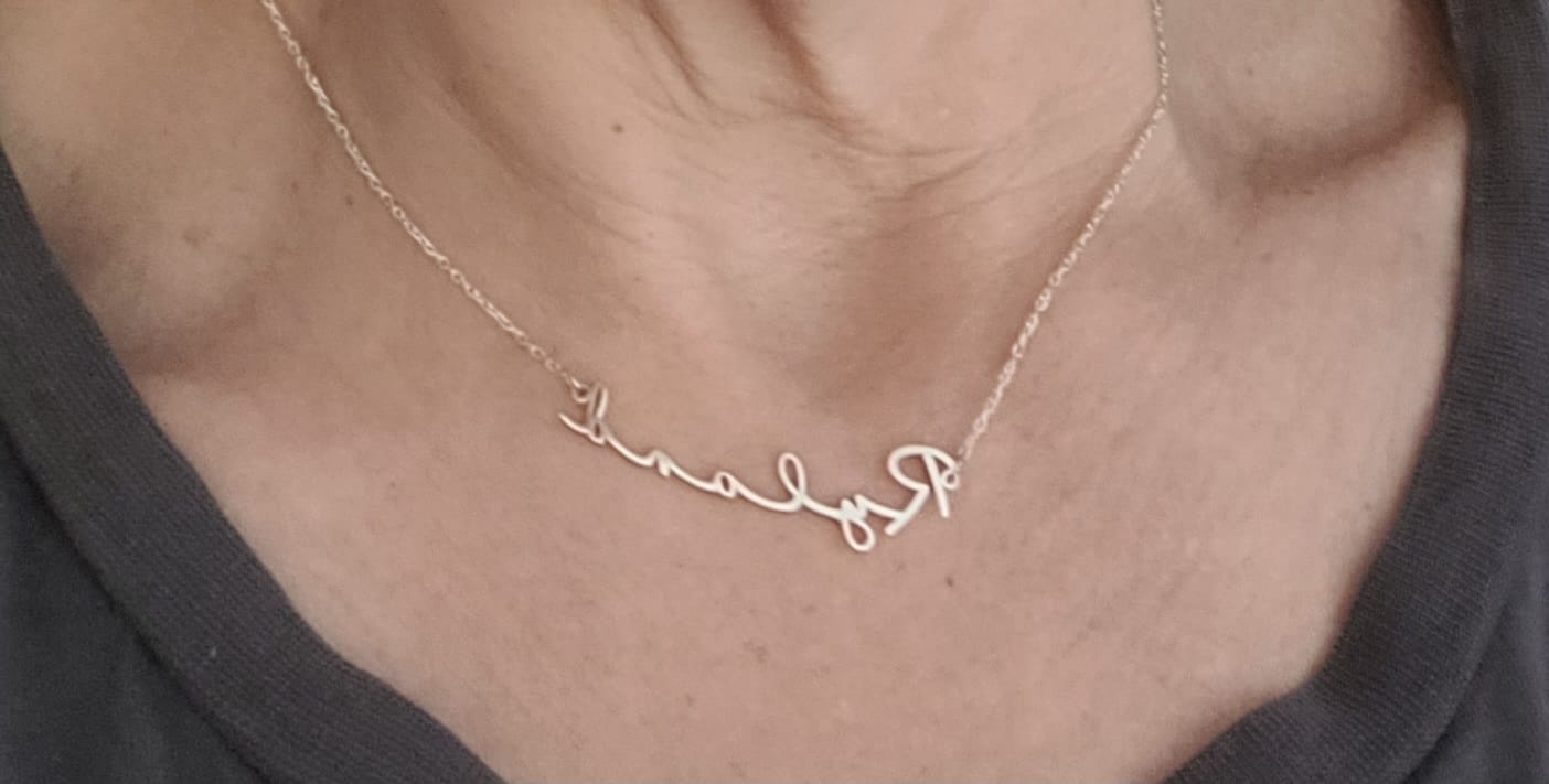 Customer photo review of Signature Name Necklace