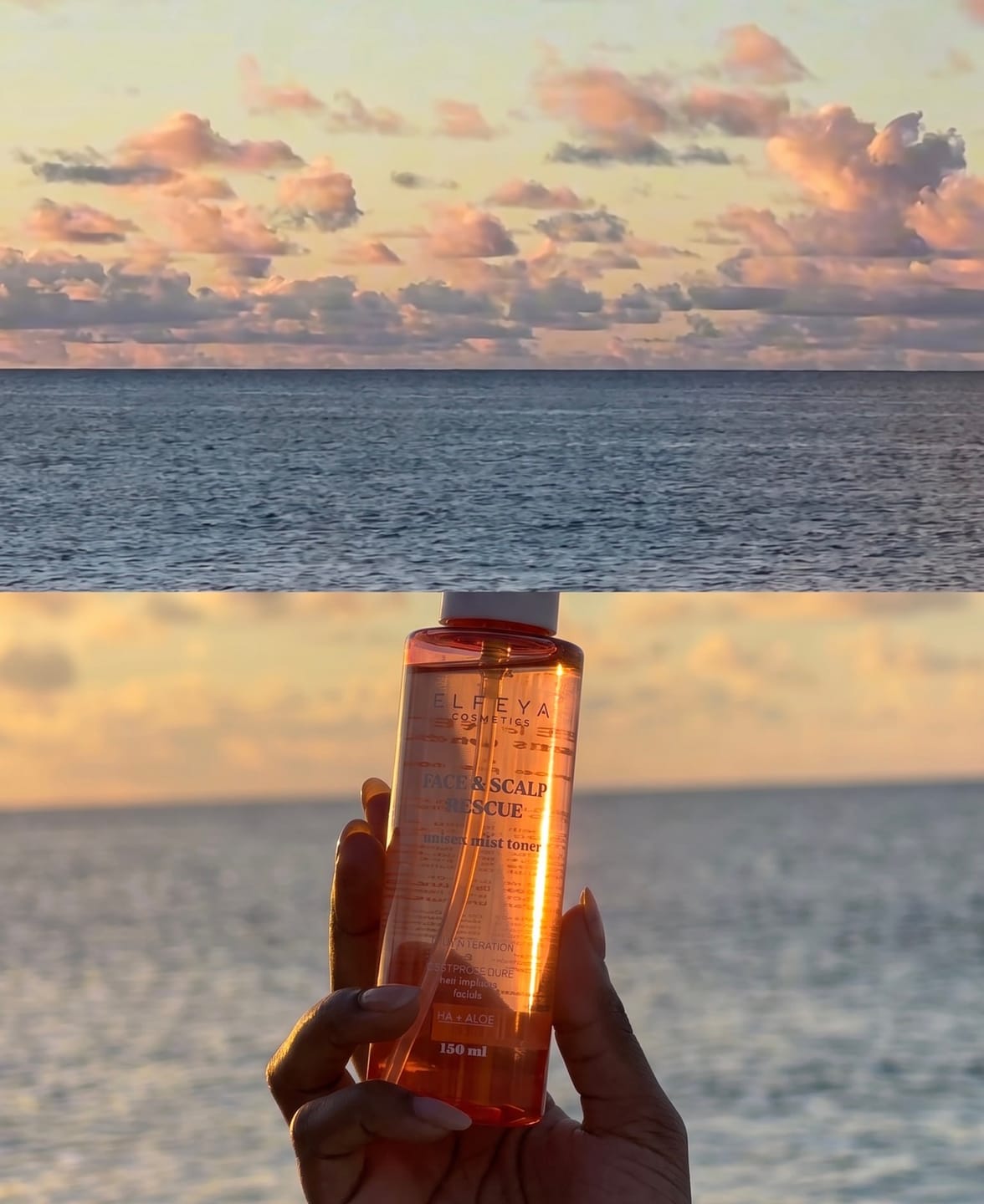 Customer photo review of Face & Scalp Rescue Mist Toner | Rose & Hyaluronic Acid