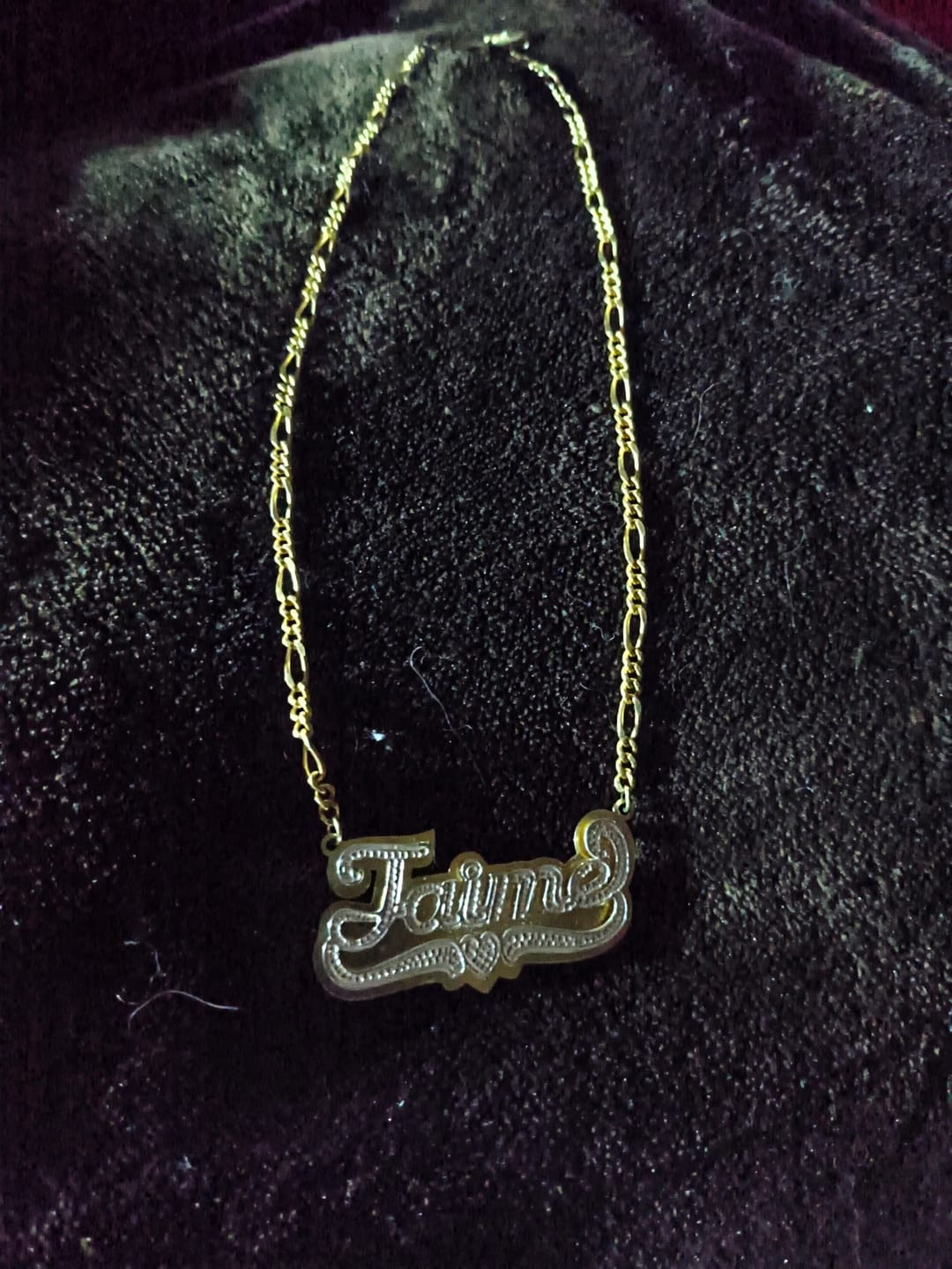 Customer photo review of Personalized Double Plated Name Necklace "Amber"