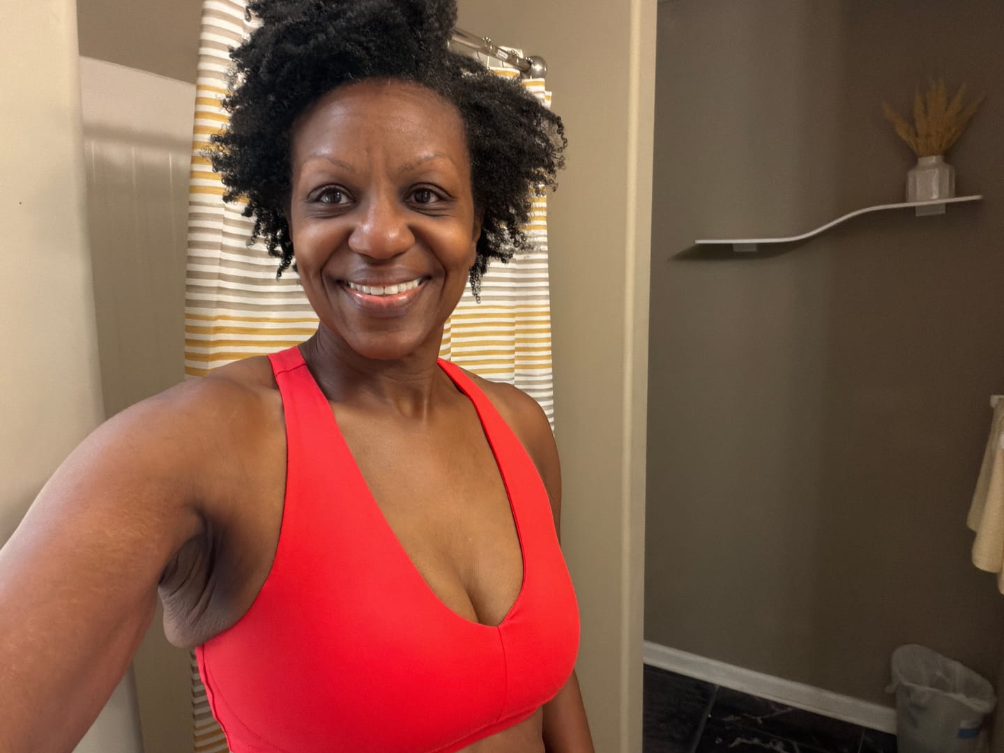 Customer photo review of BOLD Scoop Neck Racerback Sports Bra