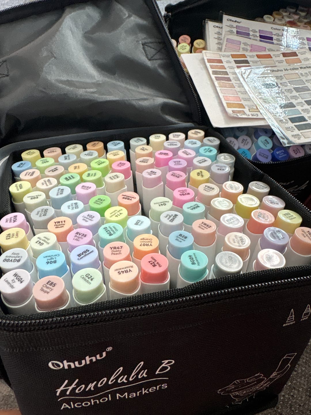 Customer photo review of Ohuhu Honolulu 96 Pastel Colors Alcohol Art Markers - Sweetness & Blossoming (New Color Codes)