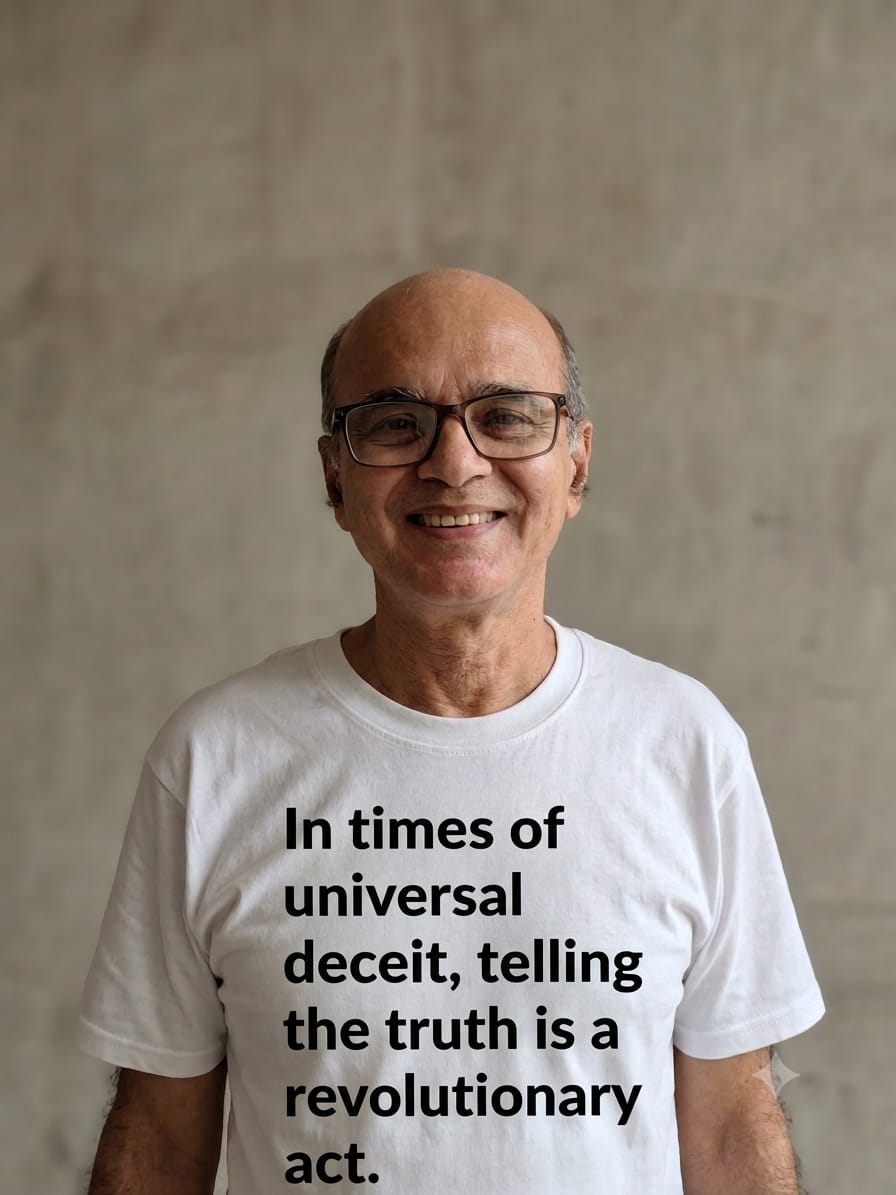 Customer photo review of Universal Deceit: Bold Statement Tee