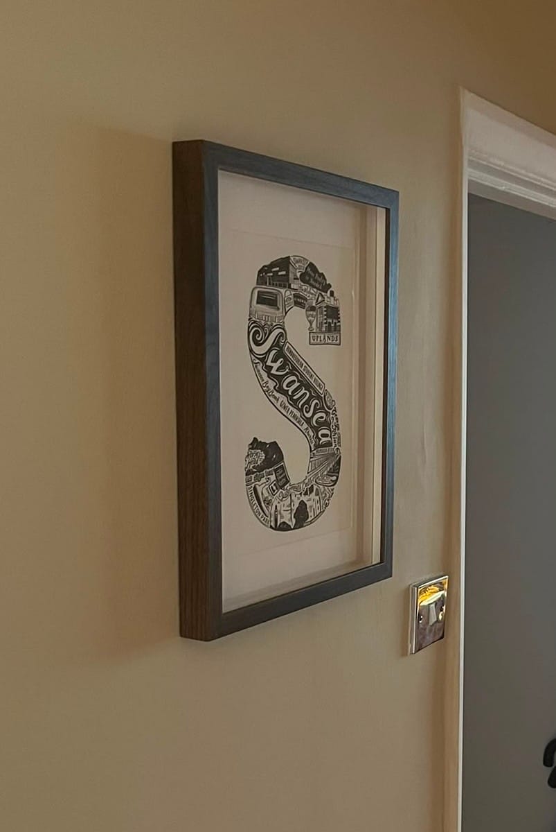 Customer photo review of Personalised Location Letter Print