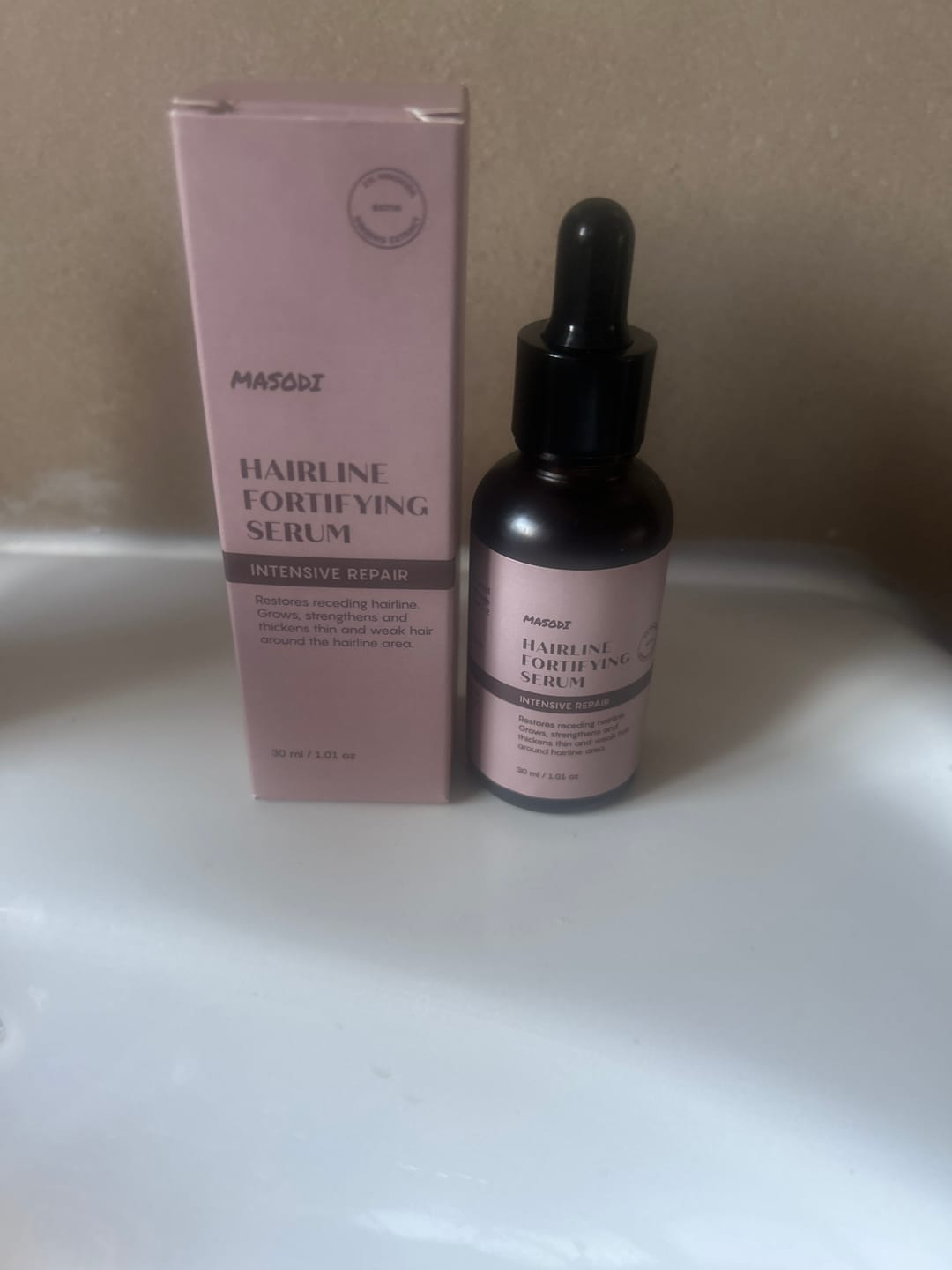 Customer photo review of Minoxidil Hairline Serum 30ml