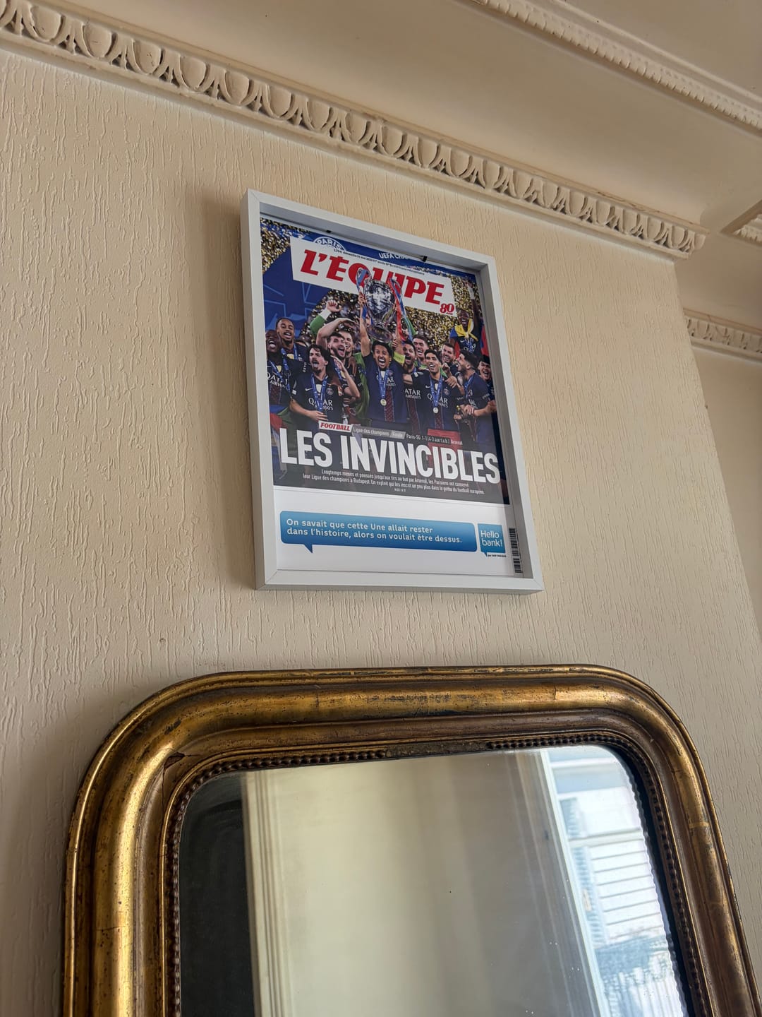 Customer photo review of Cadre photo L'Equipe Ici c'est Paradis Paris Saint-Germain