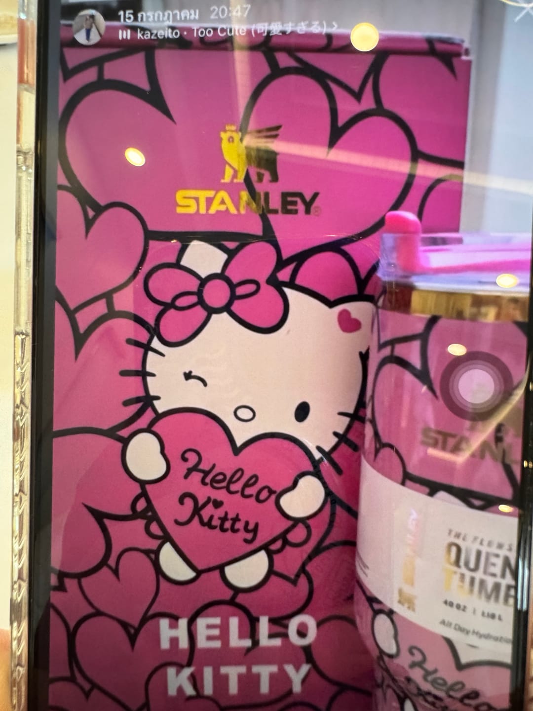 Customer photo review of Hello Kitty Sweet Hearts 40 OZ Car Cup Gift Box Set 💝