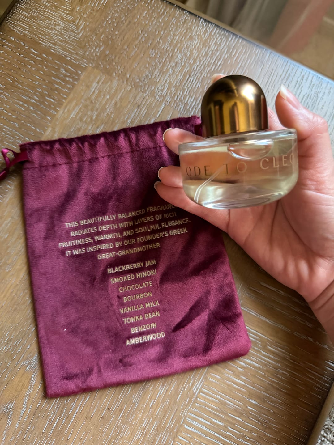 Customer photo review of Ode to Cleo Eau de Parfum