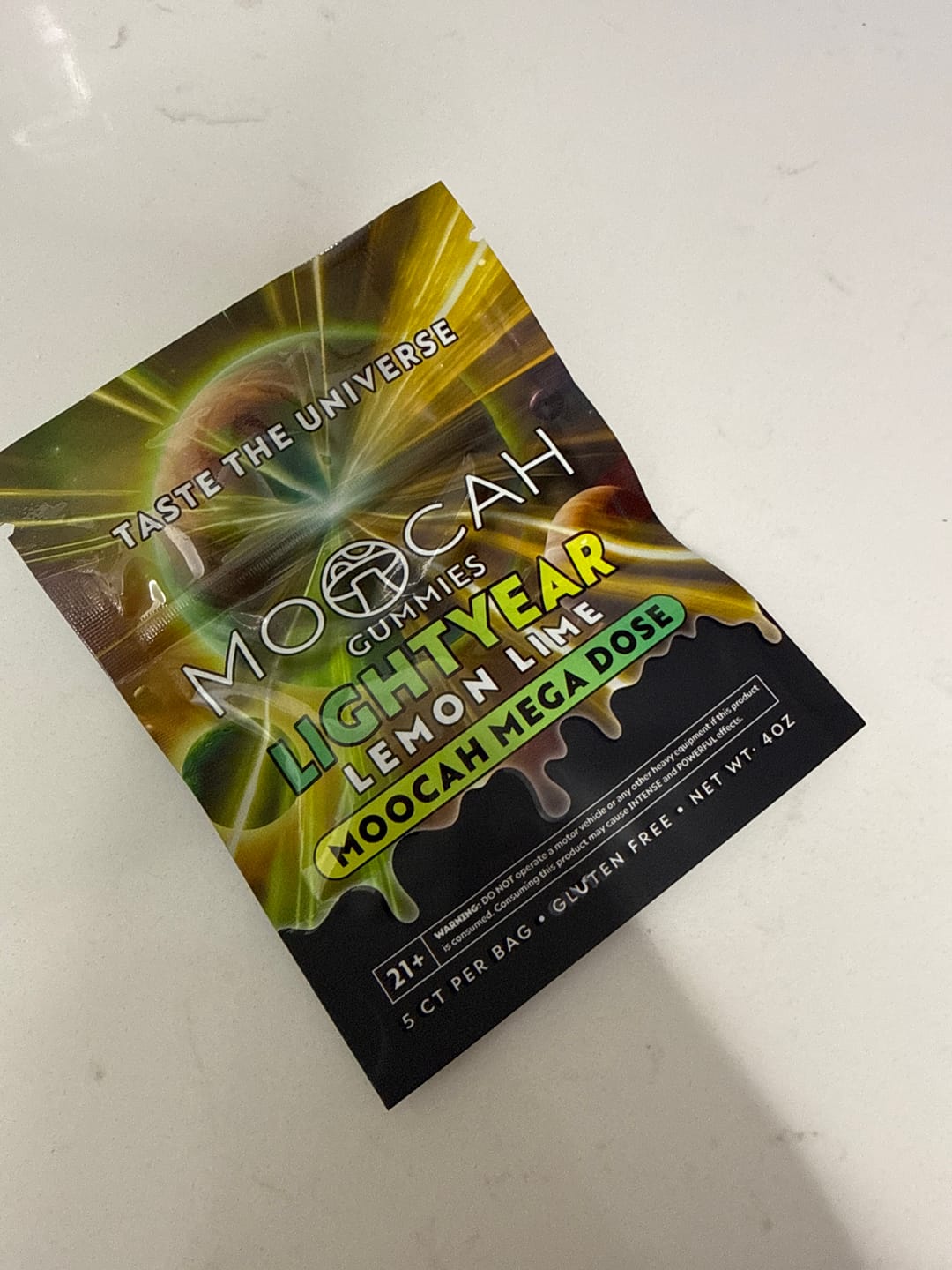 Customer photo review of Mega Dose Mushroom Gummies -  Sour Alien Apple