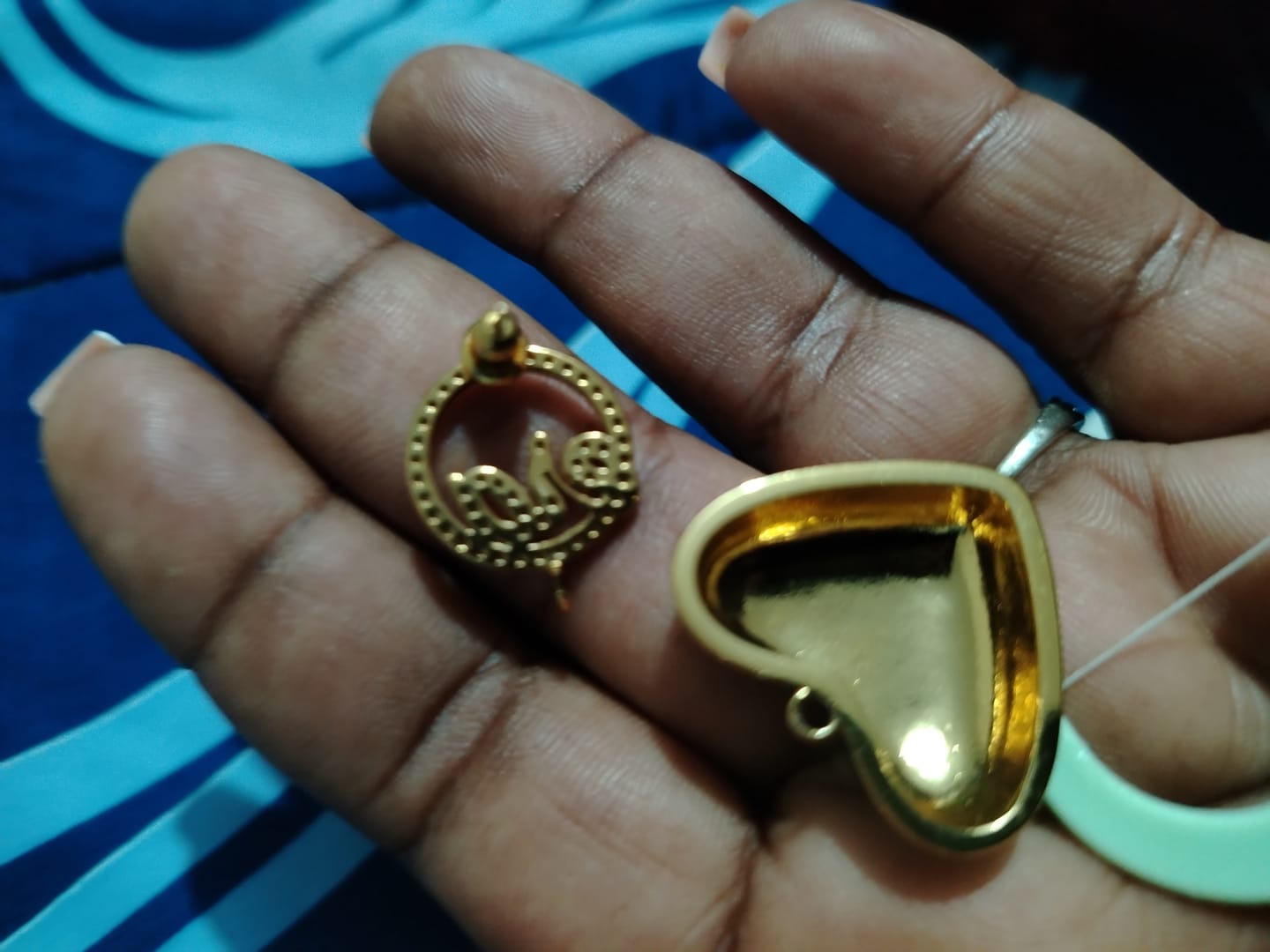 Customer photo review of Black Era Adore Gold Earrings