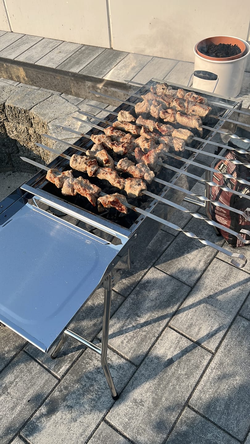 Customer photo review of Schweine-Schaschlik Original - Mayonnaise Zwiebel Kräuter Marinade | mySchaschlik