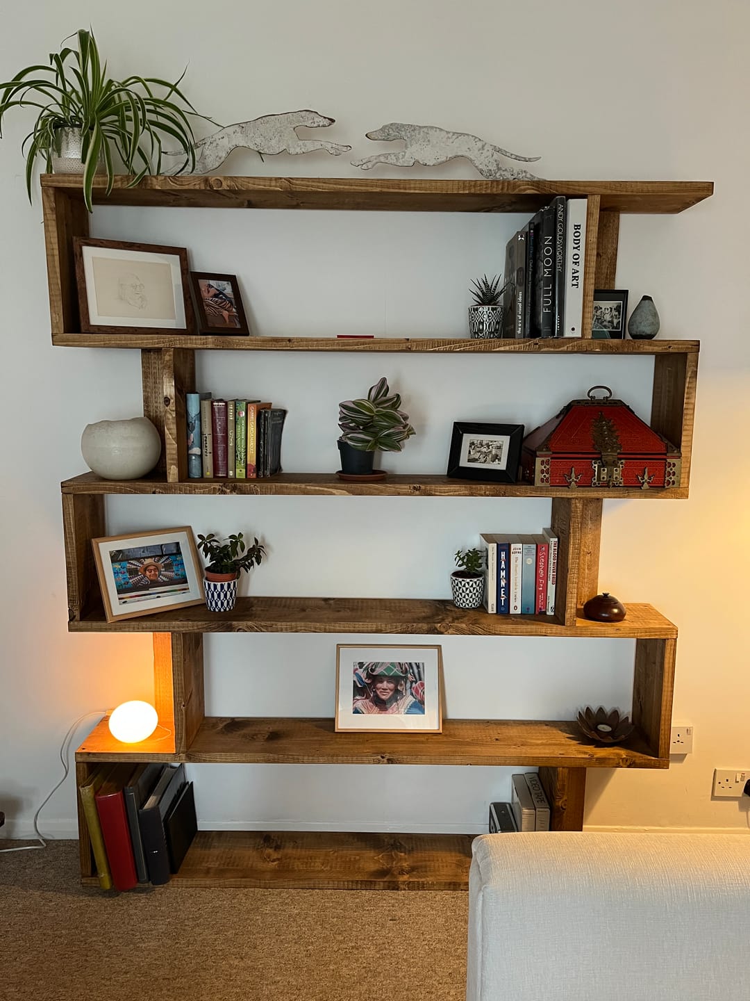 Customer photo review of Zigzag Reclaimed Wood Bookcase & Shelving Unit - Rustic Scaffold Furniture, Customizable Storage Solution - zigzag