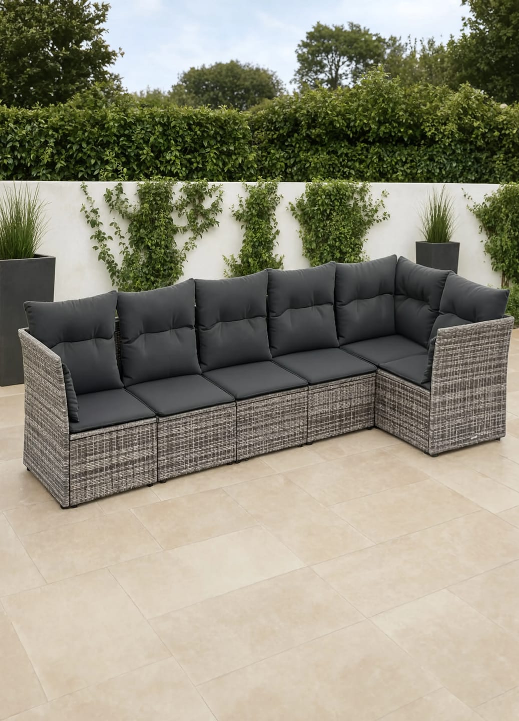Customer photo review of PE Rattan 6-Piece Modular Garden Corner Sofa Set with Cushions | GardenCorner