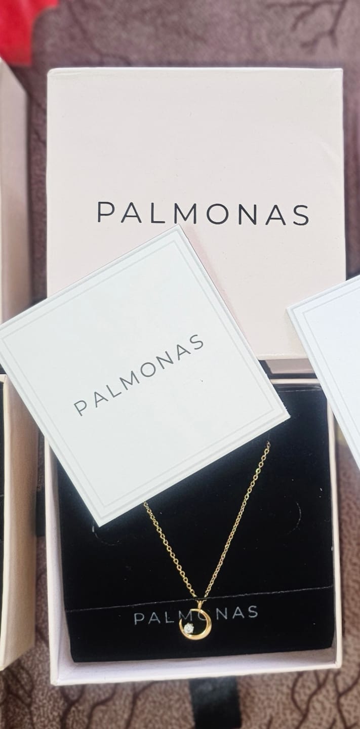 Customer photo review of Moon Charm Necklace