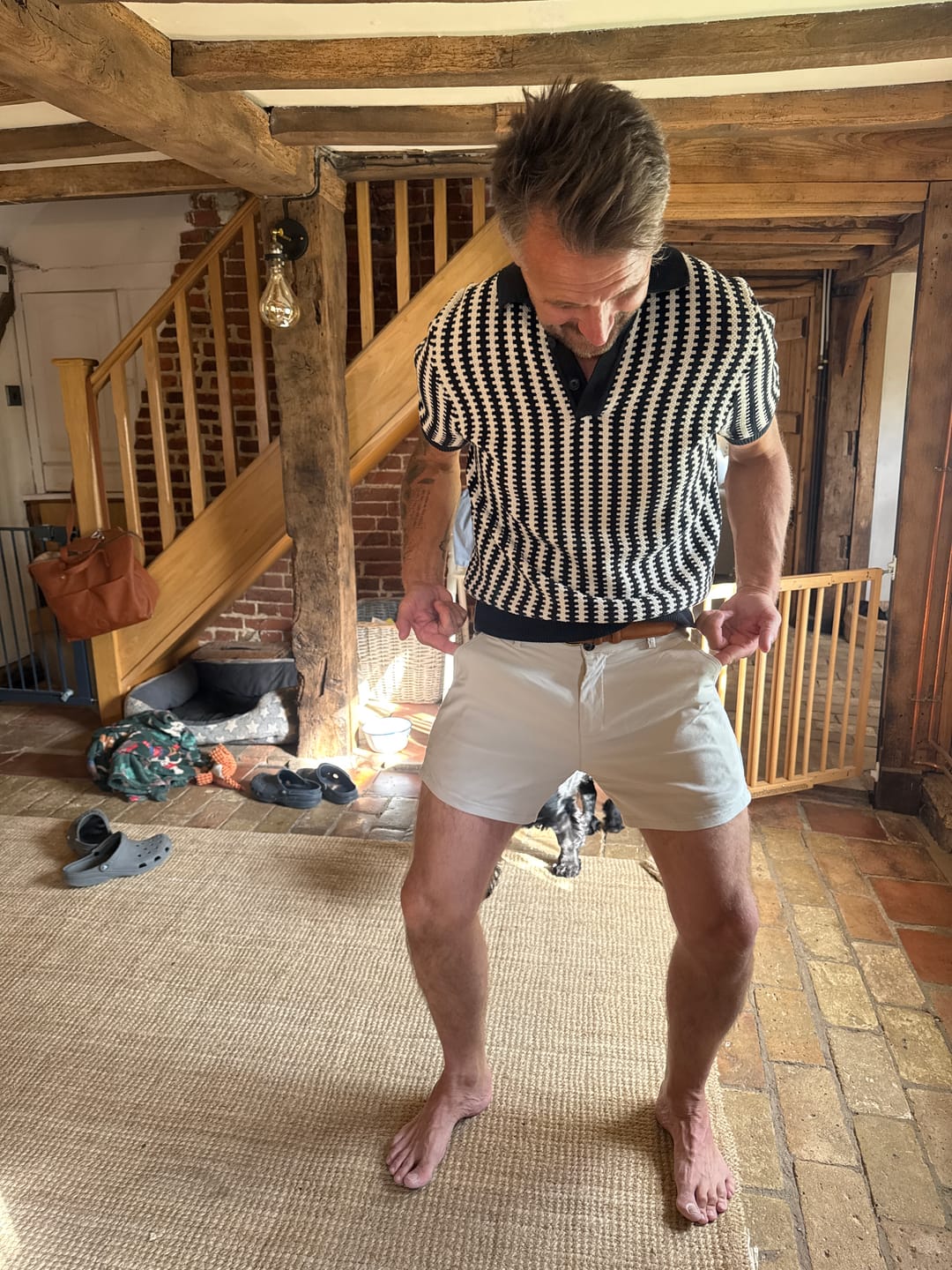 Customer photo review of Ultra-Stretch 5" Chino Shorts - Cream