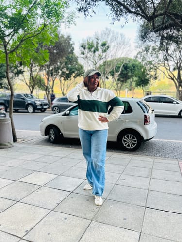 Customer photo review of Springboks Classic Hoop Quarter Zip-Cloud Dancer