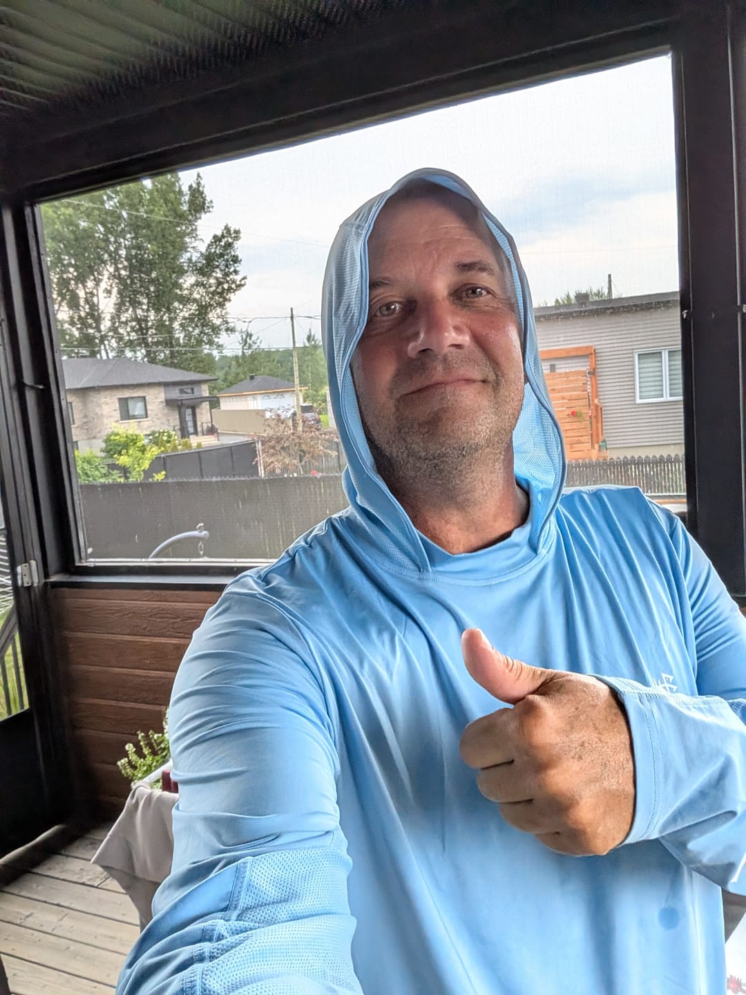 Customer photo review of Men’s UPF 50+ Sun Long Sleeve Fishing Hoodie FS03M