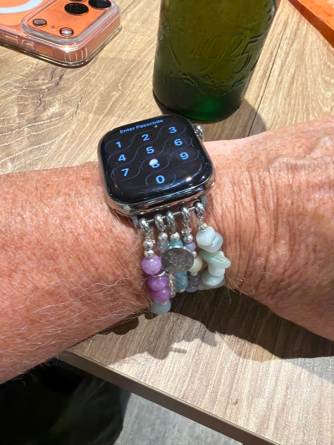 Customer photo review of Seaside Dreams Stretch Apple Watch Strap