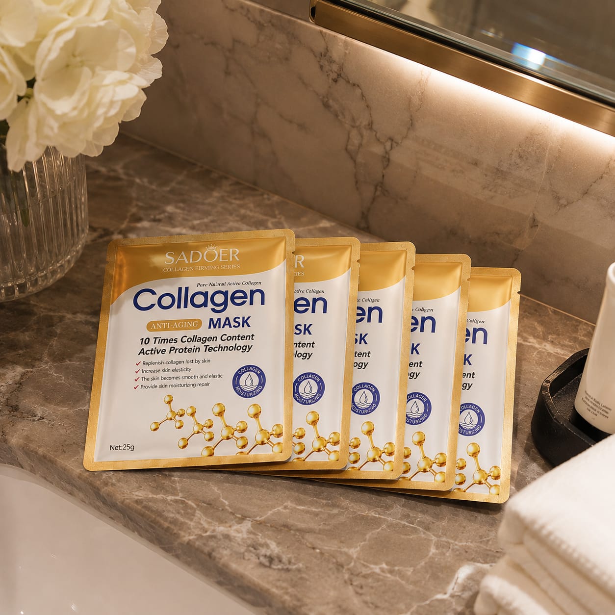 Customer photo review of Hyper Collagen Real Deep Hydration Mask (5pcs)