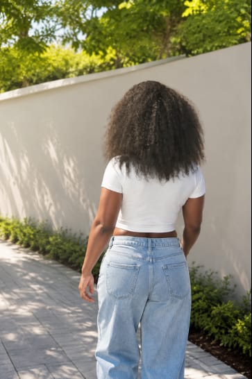 Customer photo review of Luvwin 5x5 Jerry Curly Salt And Pepper Glueless Gray Color Pre-Cut Lace Fluffy Bob Wig 100% Real Human Hair