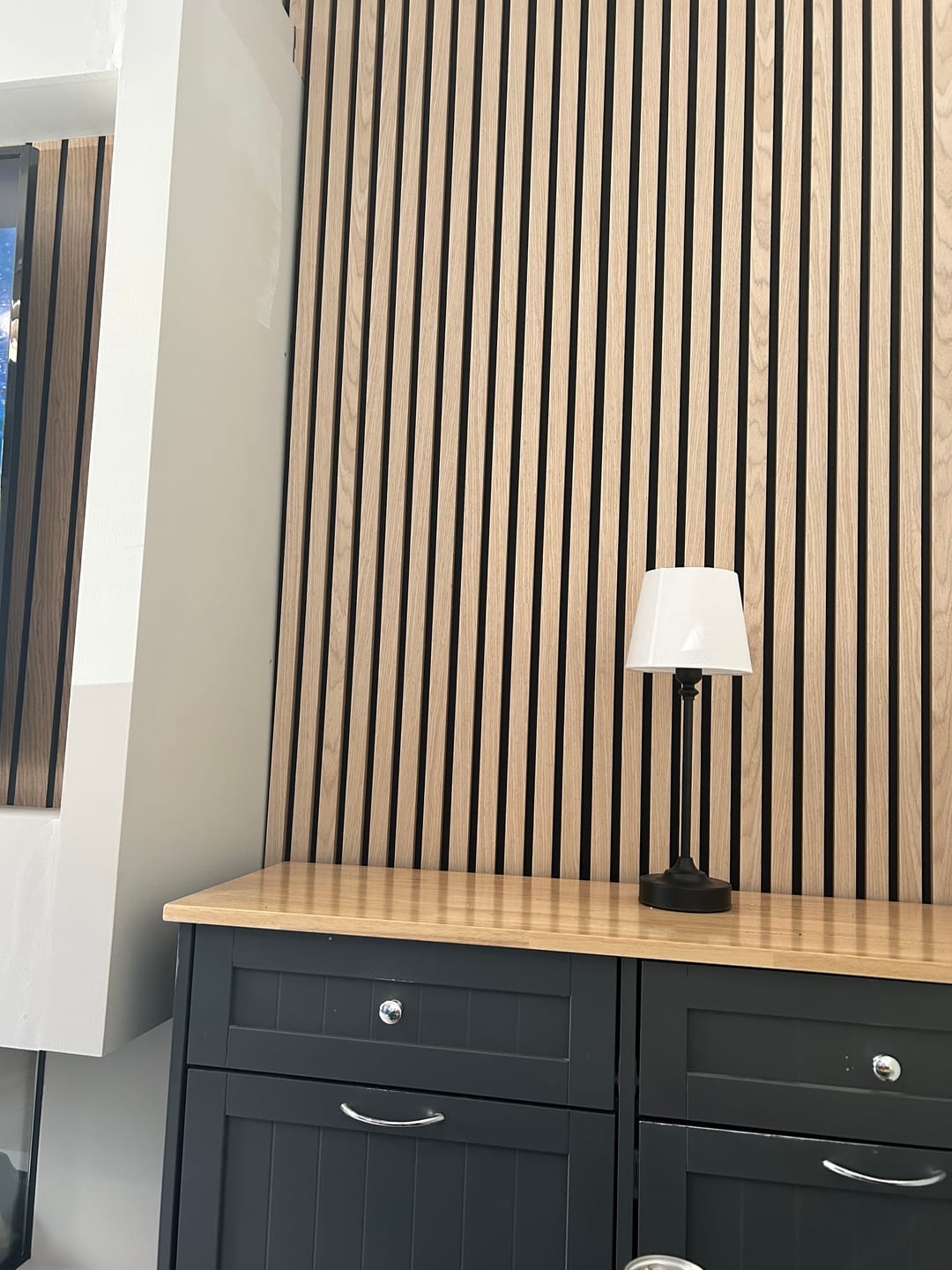 Customer photo review of SlatWall Acoustic Natural Oak Slatted Wall Panel