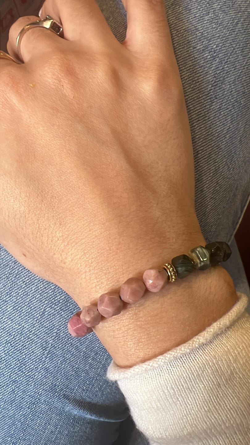Customer photo review of Rhodonite Jasper Bracelet