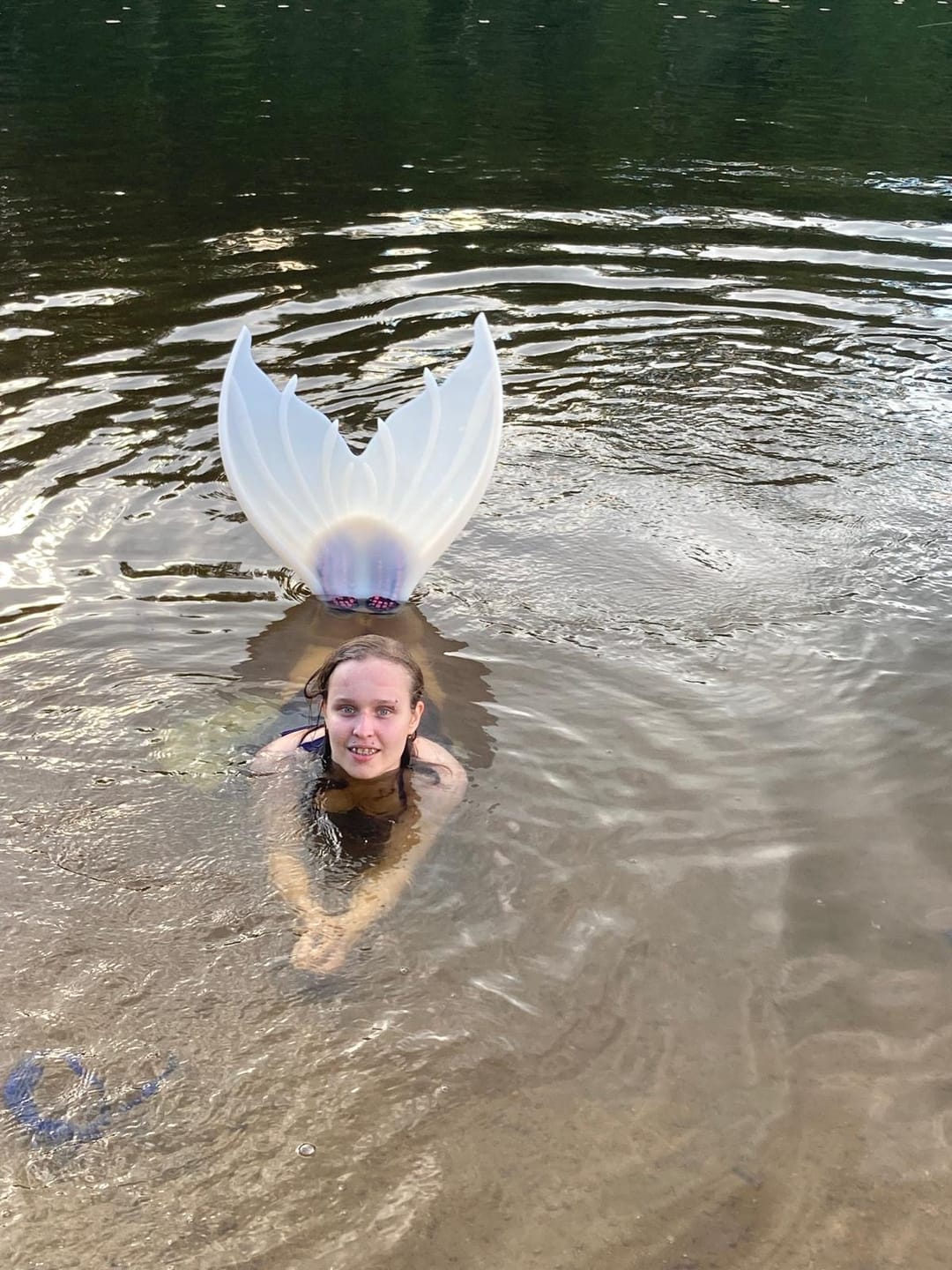 Customer photo review of Mermaid Lucia Fishbone Pattern 100% Silicone Colorful Mermaid Tail Monofin Patent-Protected