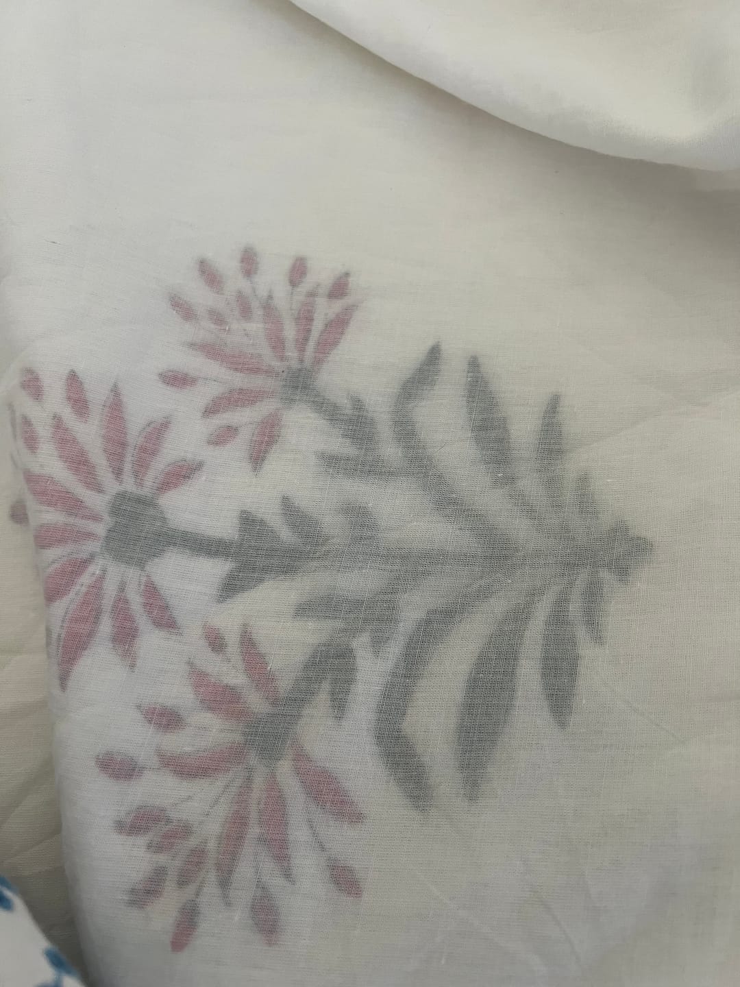 Customer photo review of Verona Organic Muslin Blanket — Hand Block Printed