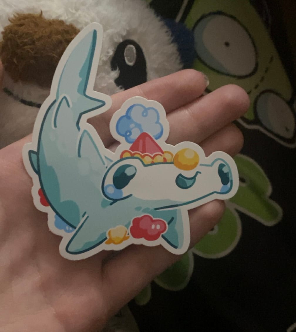 Customer photo review of Clown Shark Stickers