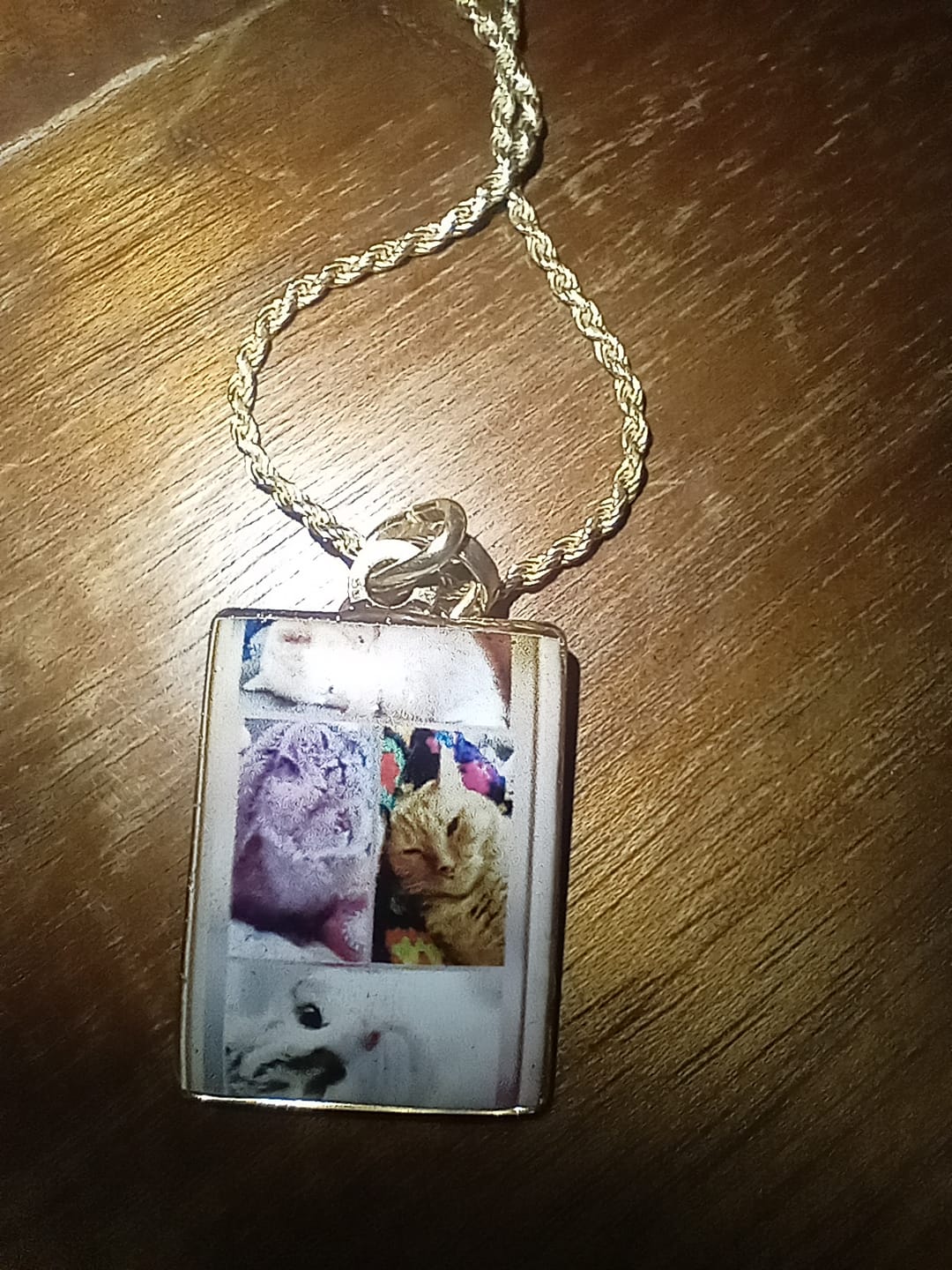 Customer photo review of Collana Foto Personalizzata Rettangolare Maglia Corda
