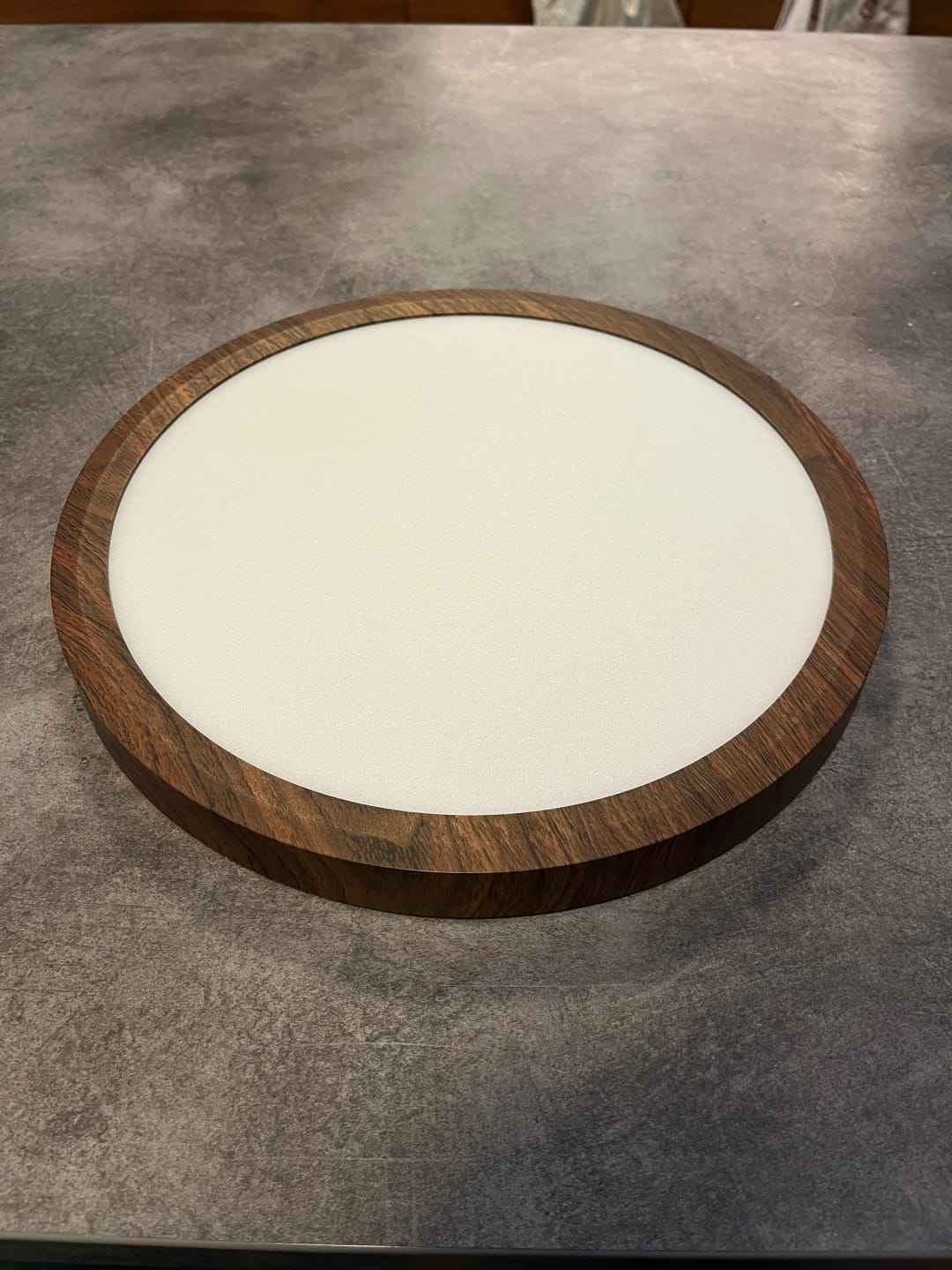 Customer photo review of Ceiling Light, Natural Rubberwood, Slim Flush Mount, Integrated LED