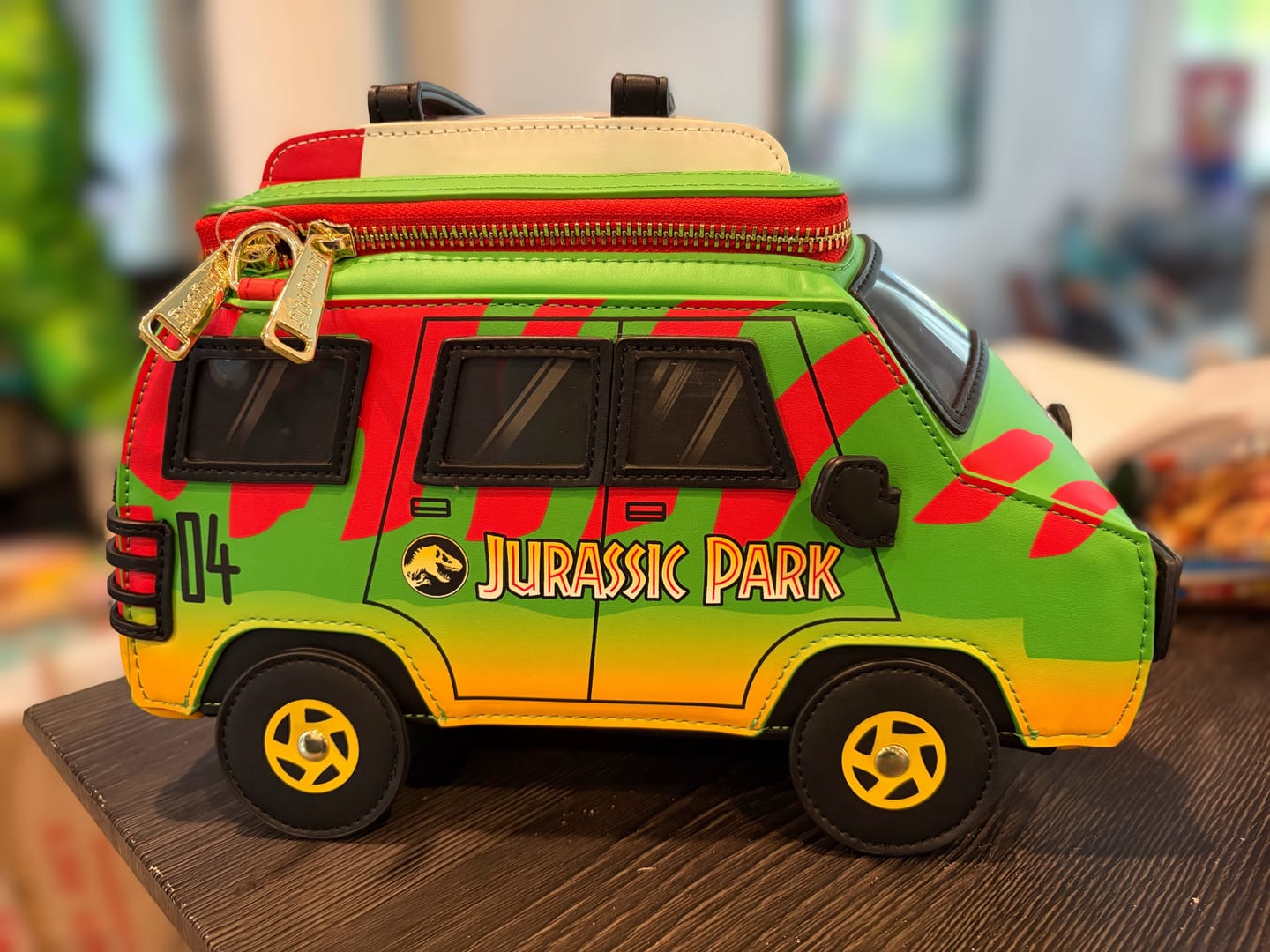 Customer photo review of Loungefly Universal Jurassic Park Safari Tour Vehicle Light Up Figural Crossbody Bag - 707 Street Exclusive