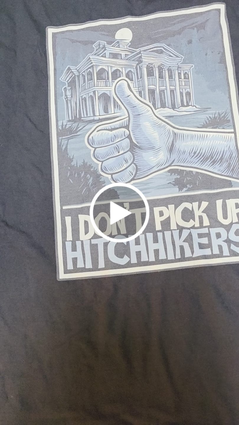 Customer video review of Haunted Mansion Hitchhiking Ghosts T-Shirt - 100% Cotton