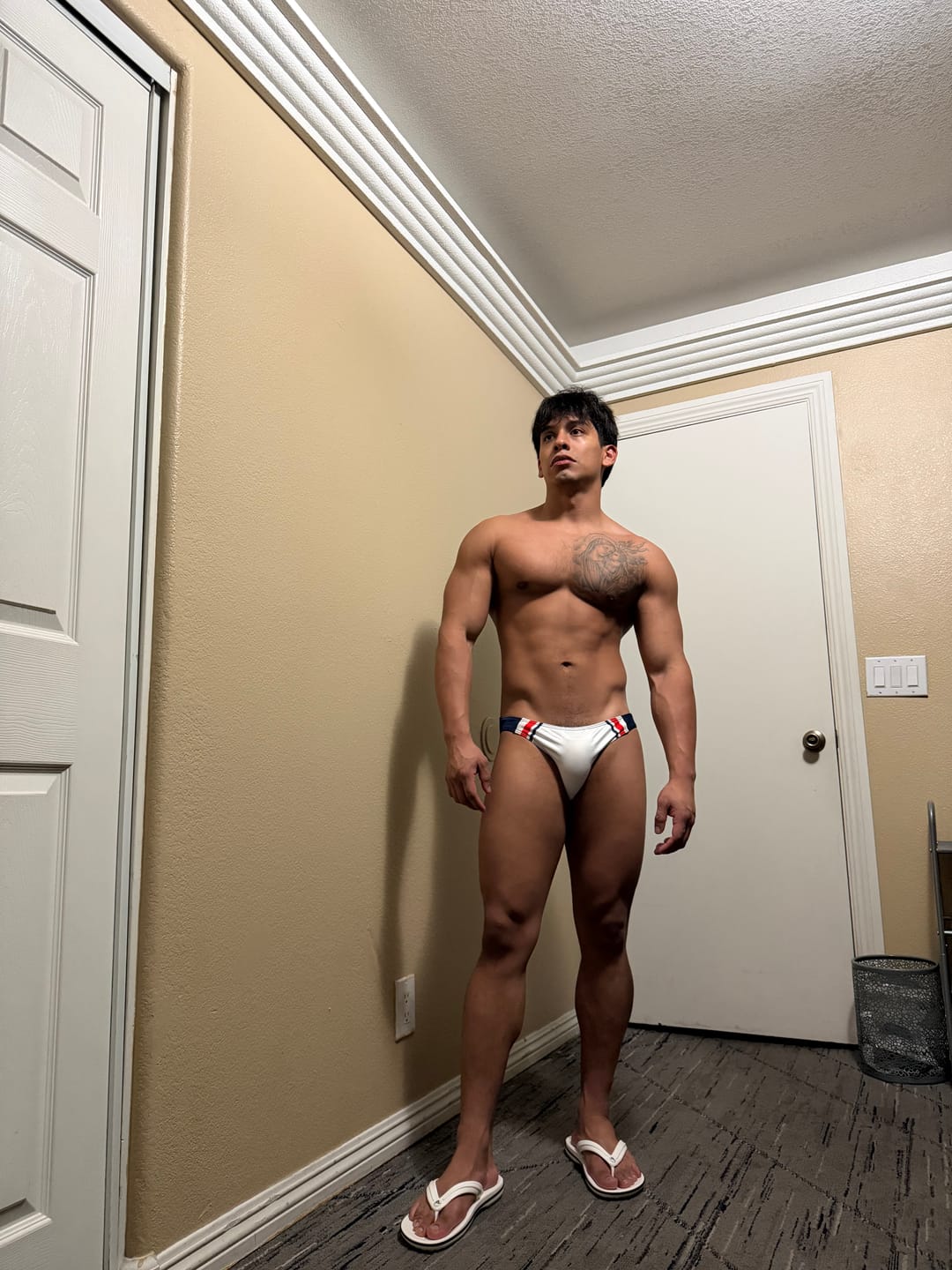 Customer photo review of Men’s Breathable Mesh Swim Briefs with Removable Pad