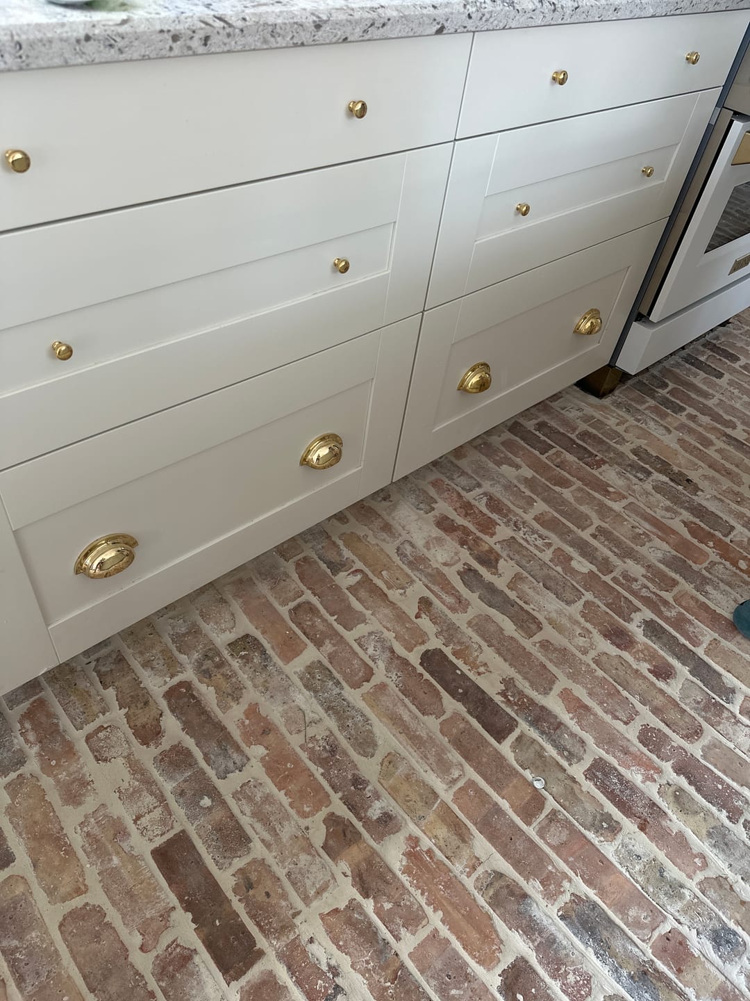 Customer photo review of Unlacquered Solid Brass Cup Pull