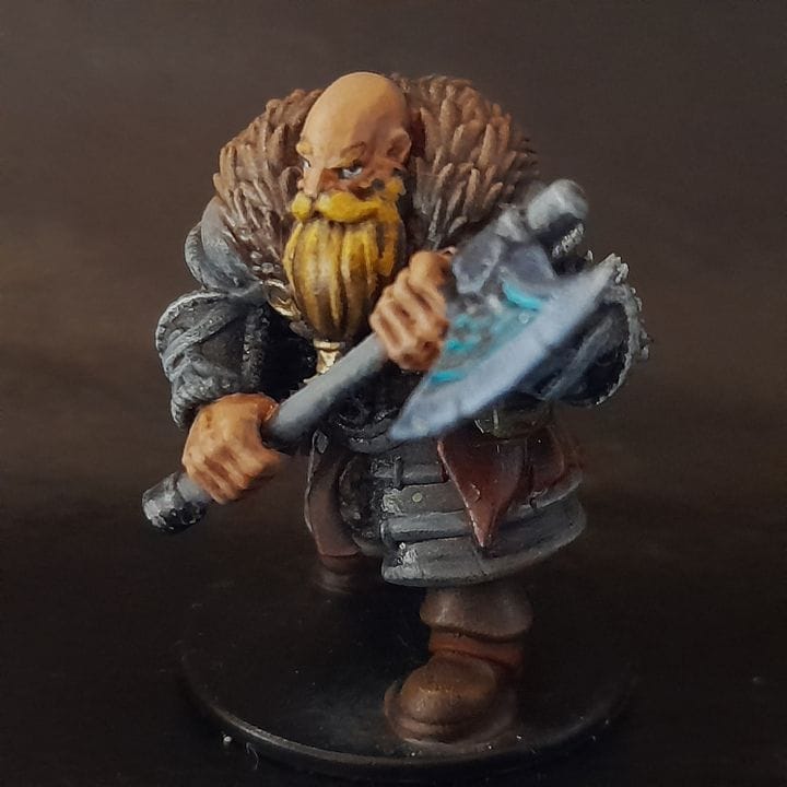 Customer photo review of Dwarf Warrior KICKSTARTER FREE Pre-supported Model