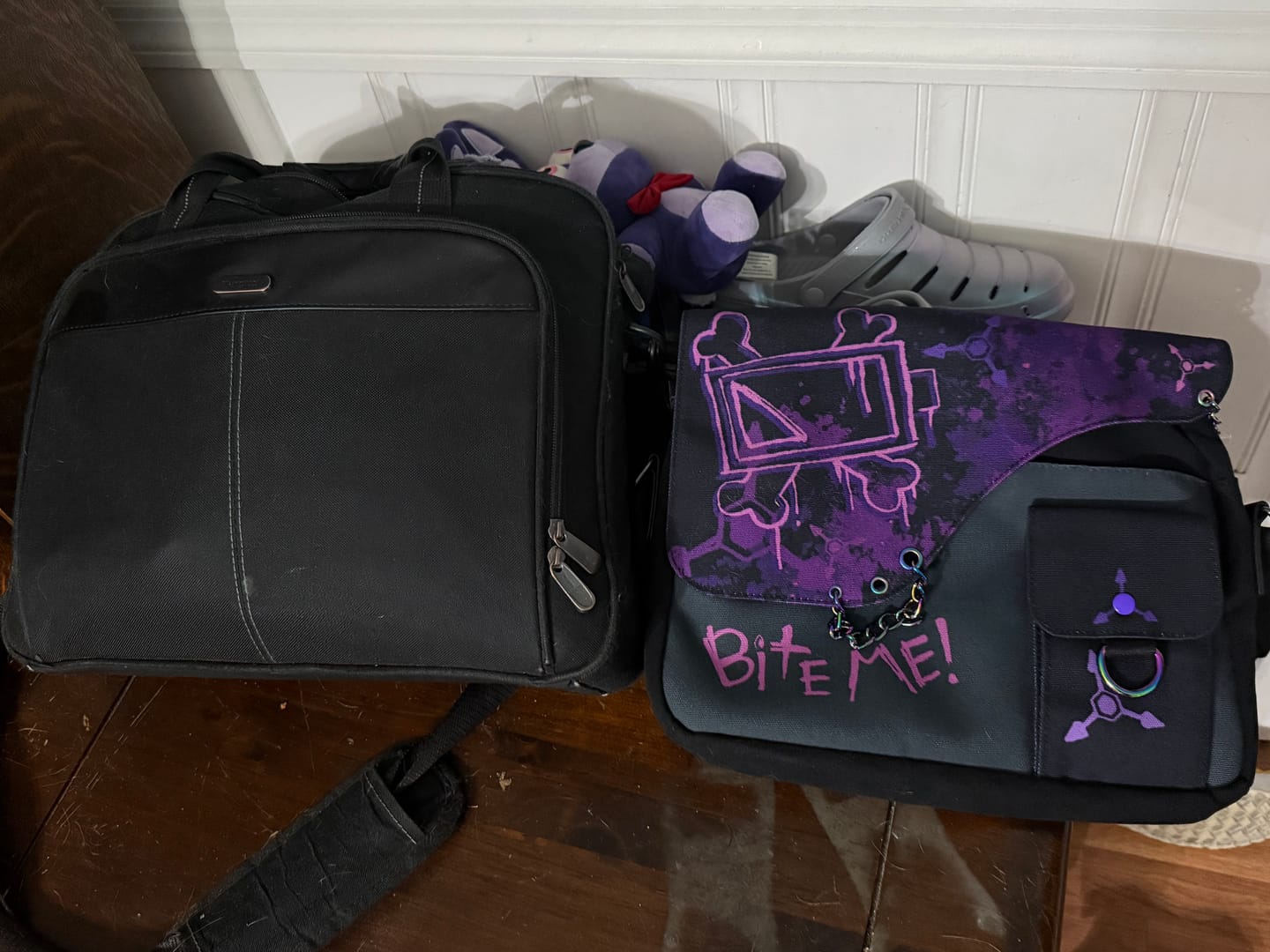 Customer photo review of Murder Drones Laptop Bag