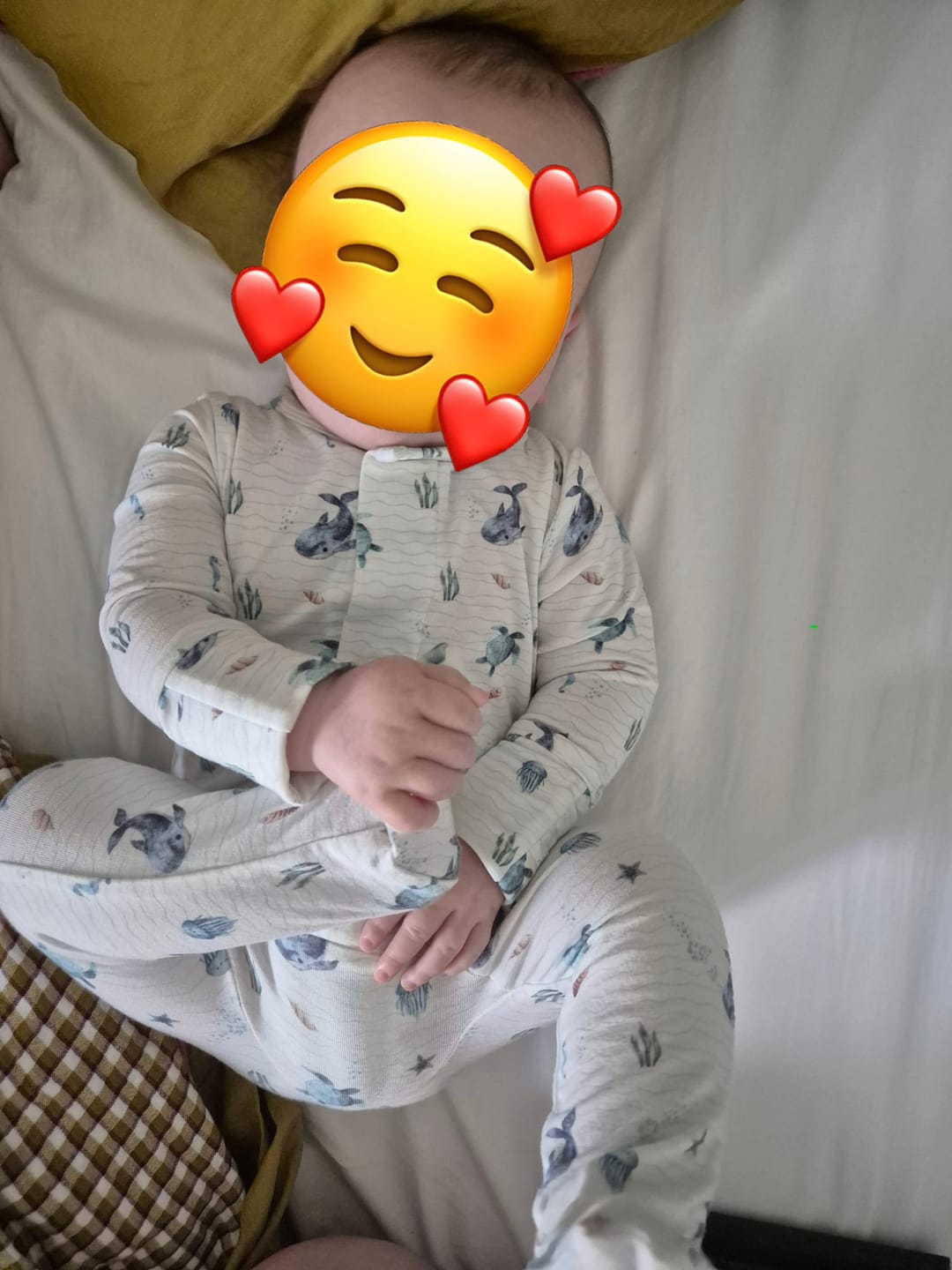 Customer photo review of Bamboo Baby Pyjama Sleepsuit - Le Bleu
