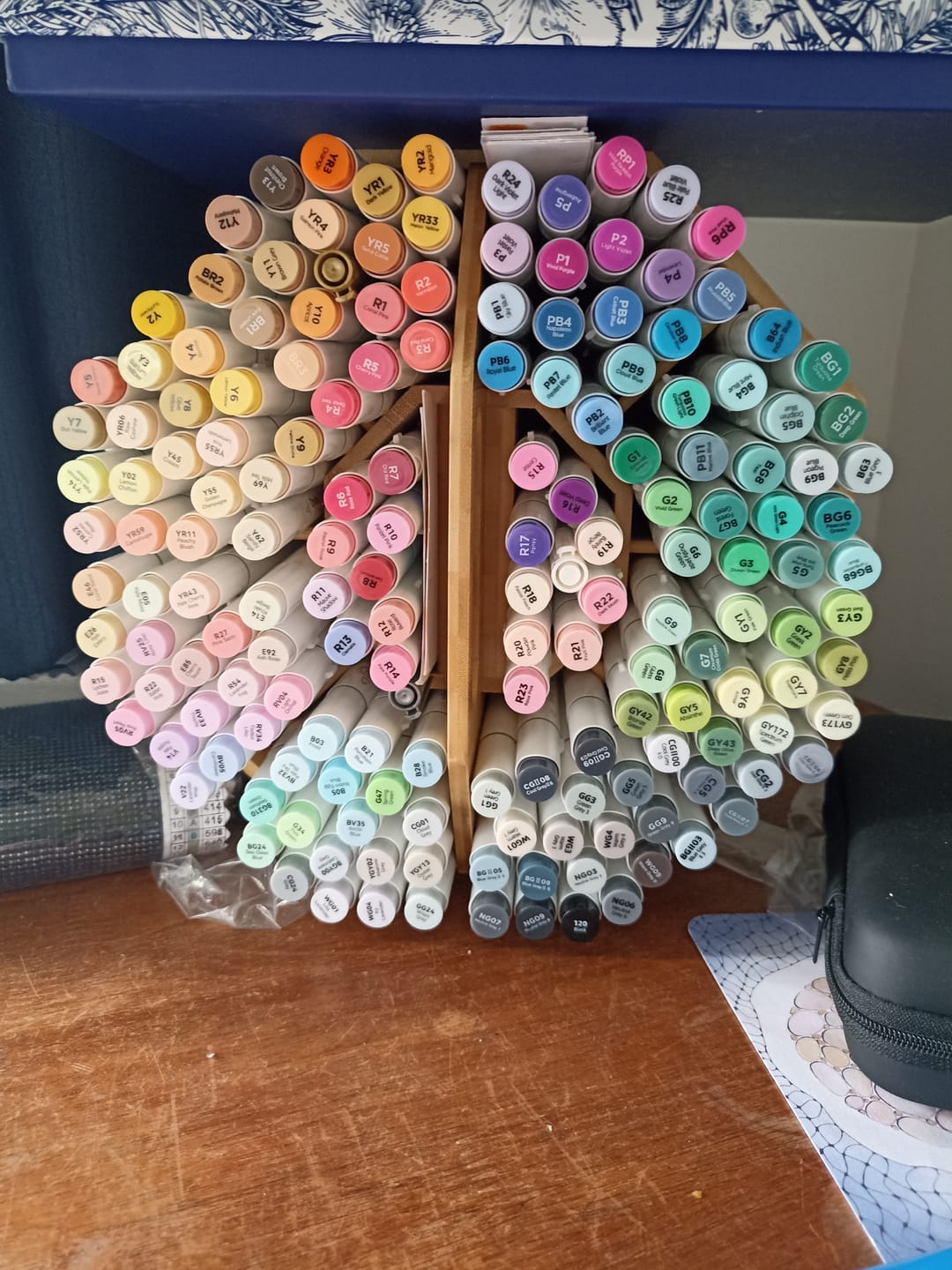 Customer photo review of Ohuhu 360° Bamboo Rotating Marker Organizer
