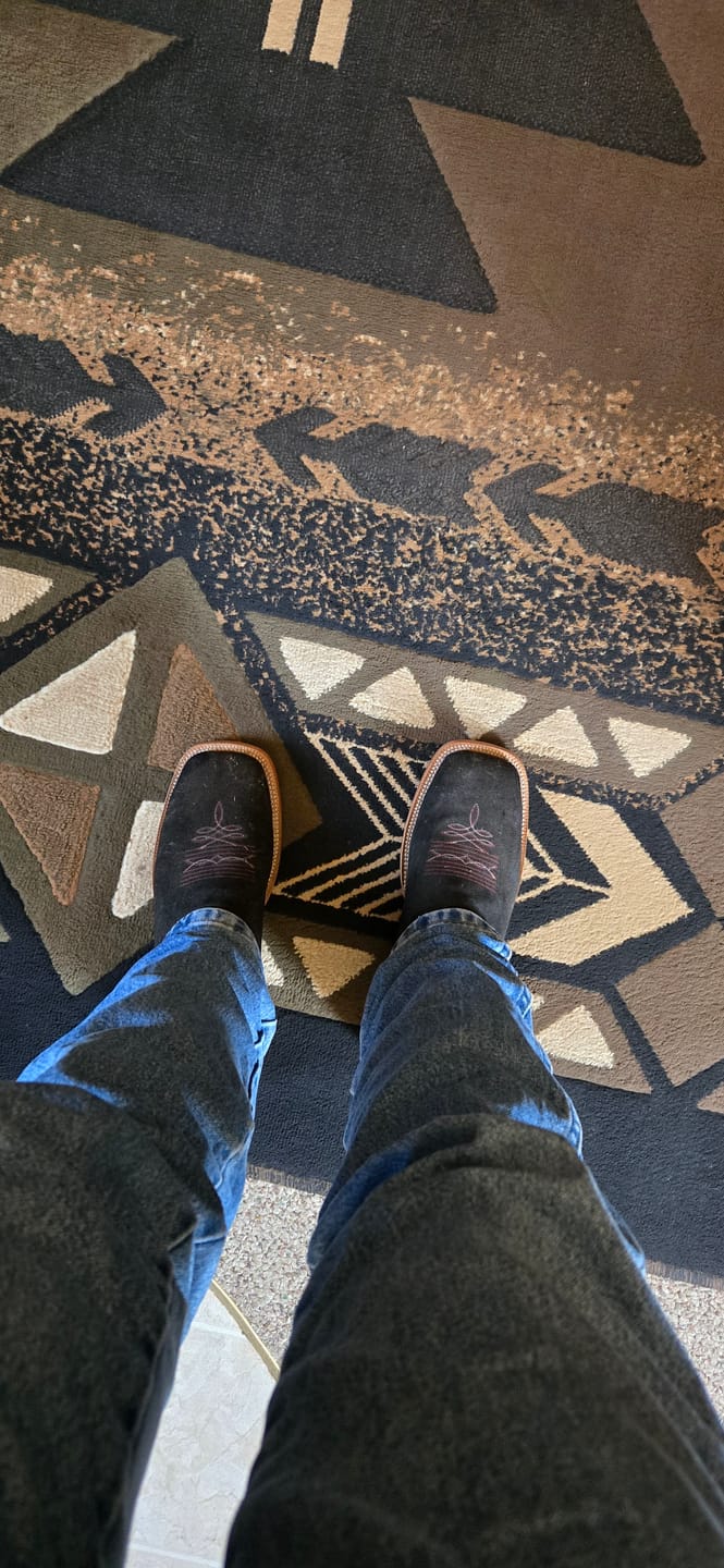 Customer photo review of Black Rough-Out Boots - Square Toe