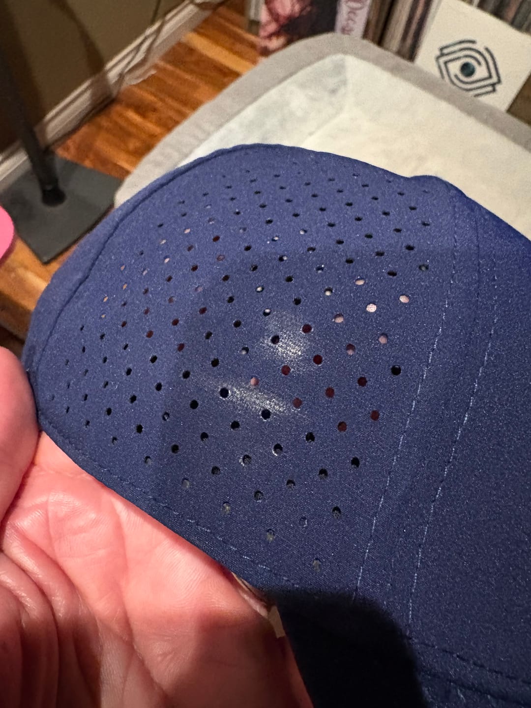 Customer photo review of LIMITED EDITION The Lo-Pro Navy - Red Leather Patch