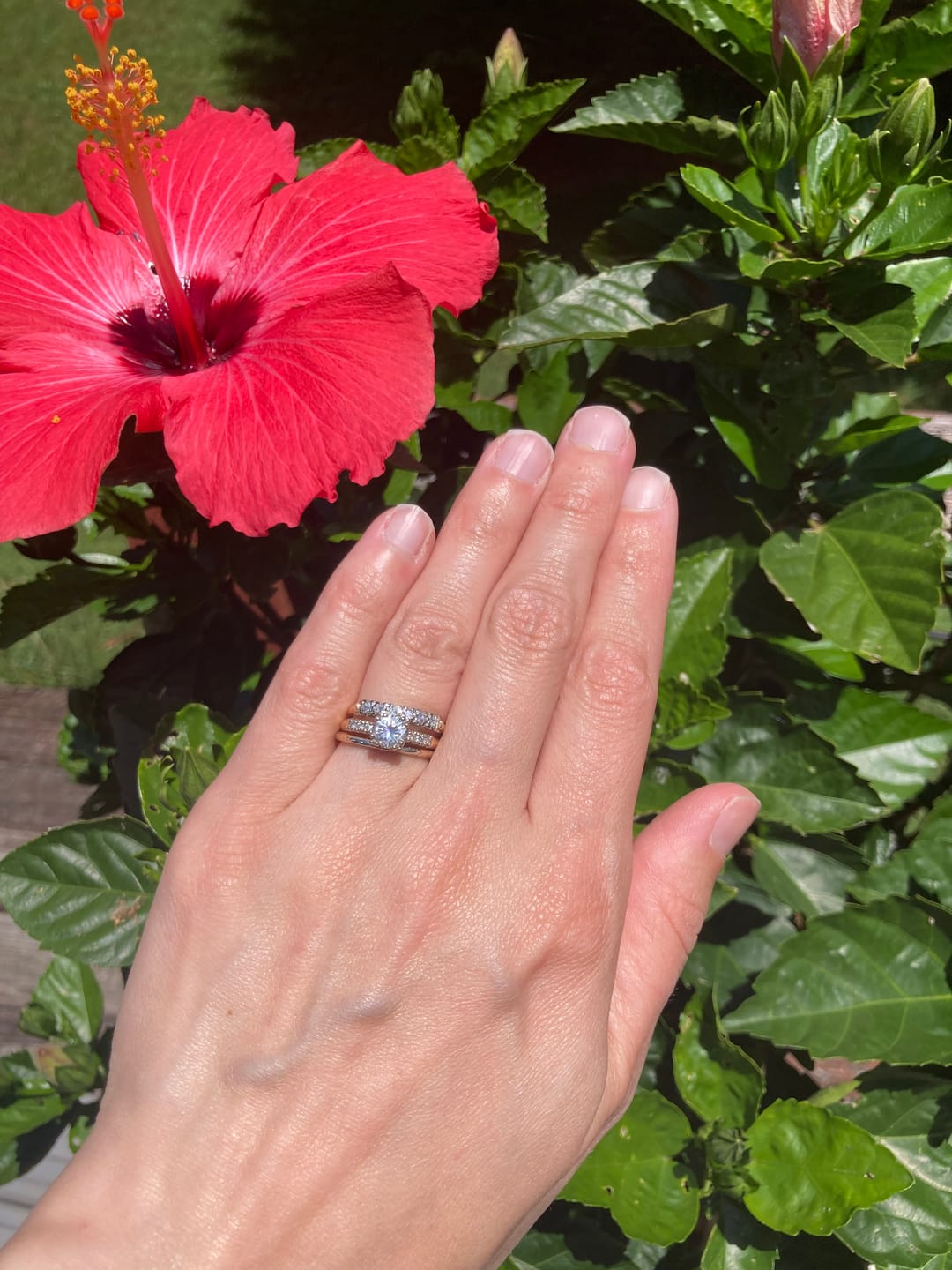 Customer photo review of Vintage 14k Yellow & White Gold Diamond Classic Line Band Ring 8.00