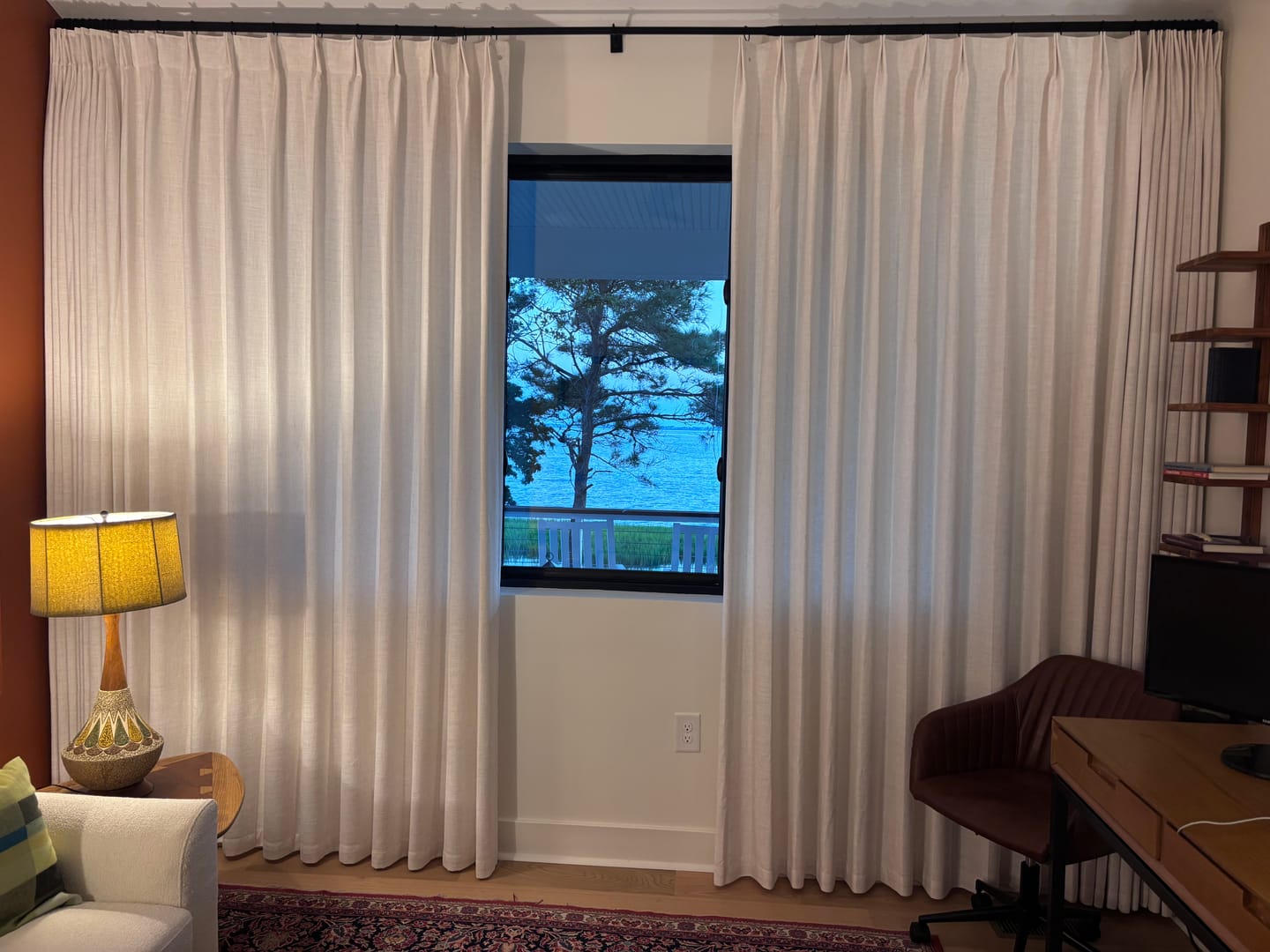 Customer photo review of Lucy Neutral Linen Pinch Pleat Curtains