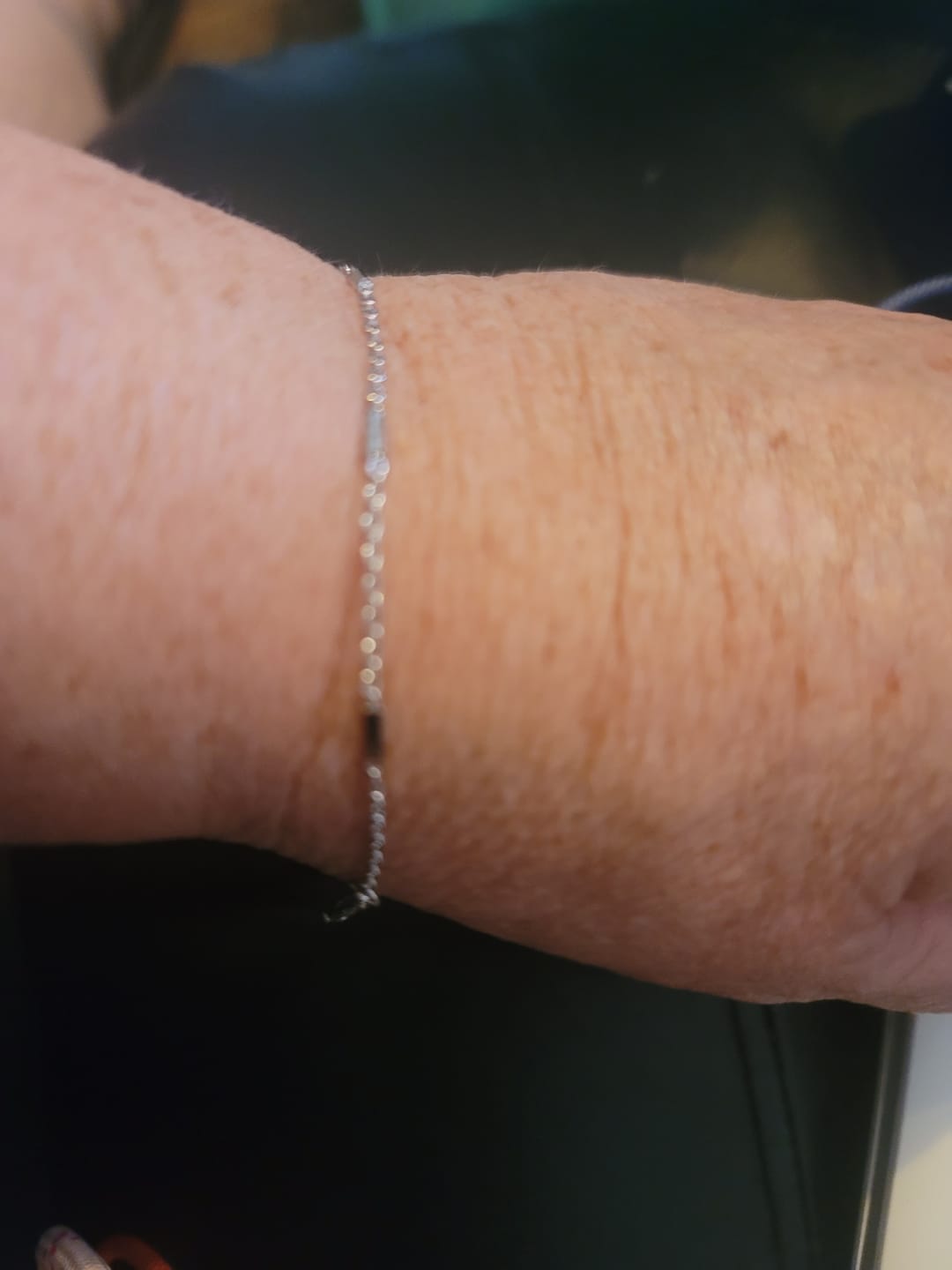 Customer photo review of Marlee 18k White Gold Plated Stacking Bracelet Chain