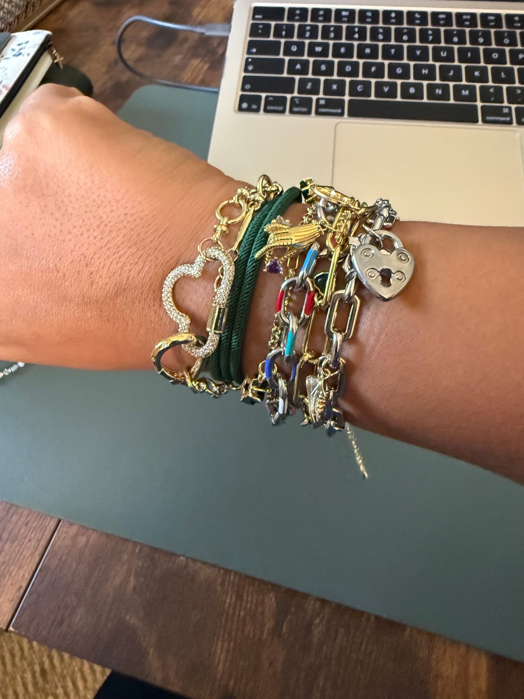 Customer photo review of 7 CHARM Bracelet Bundle - (Chain OR Clips + 7 CHARMS) TT LIVE